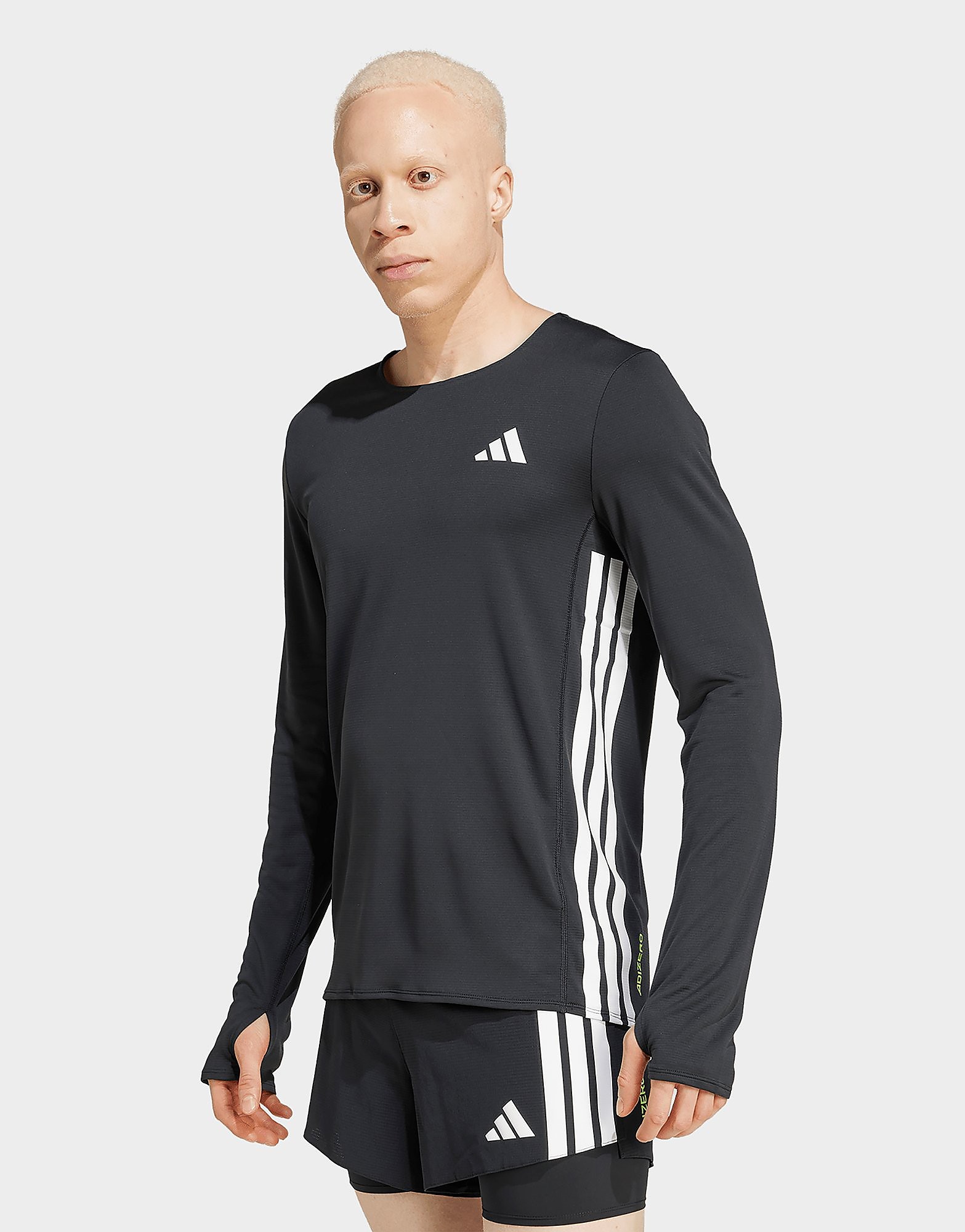 Mens Maglia Da Running Adizero Long Sleeve - Nero, nero nero Uomo taglia L