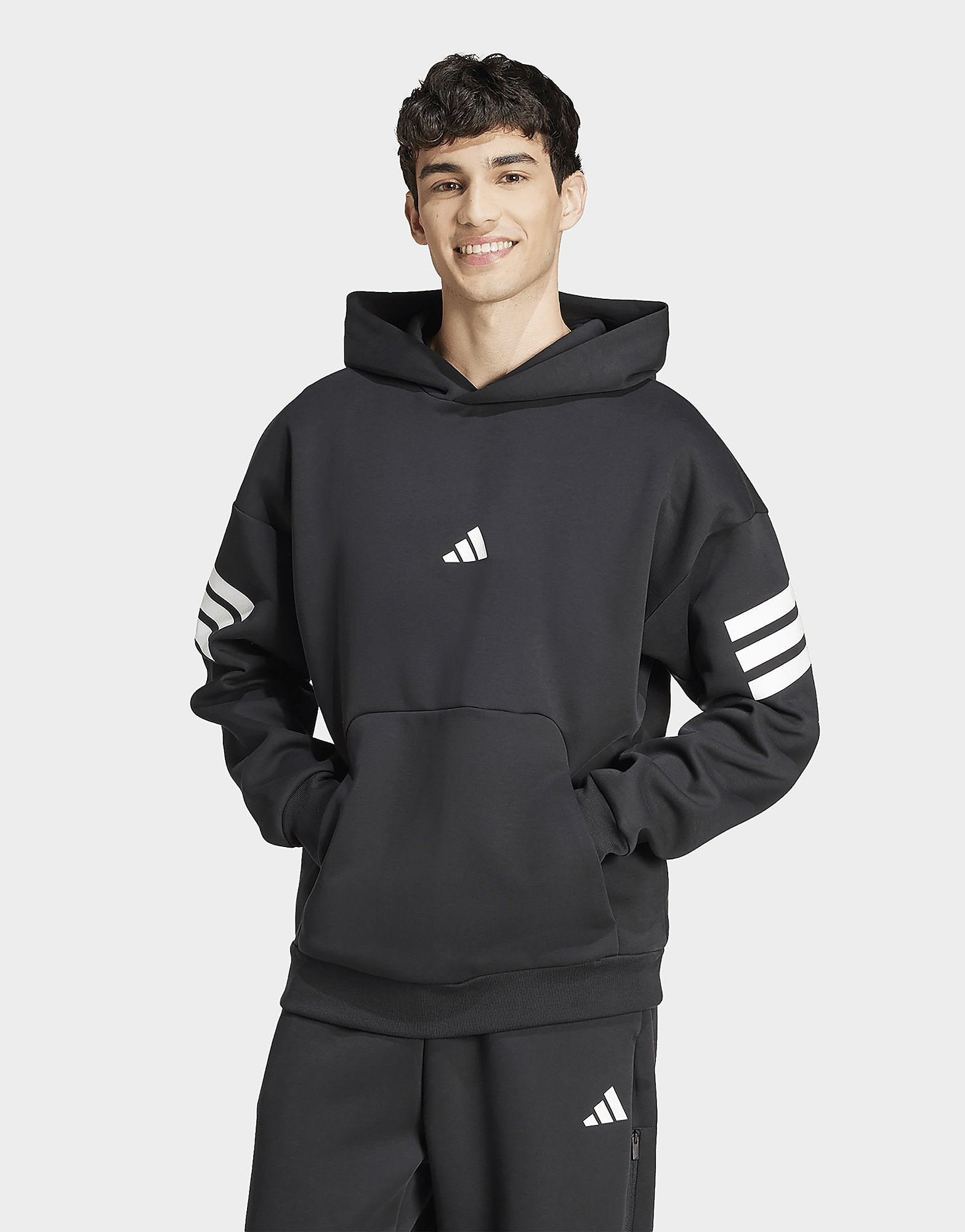 Mens Adidas Hoodie Future Icons 3-Stripes - Nero, Nero