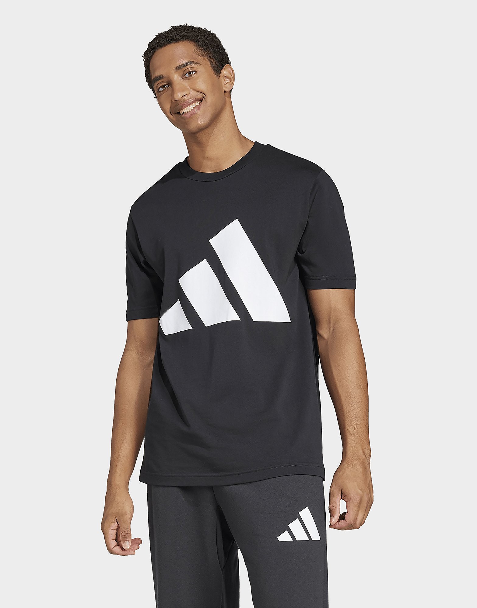 Mens Adidas T-Shirt Essentials Big Logo - Nero, Nero