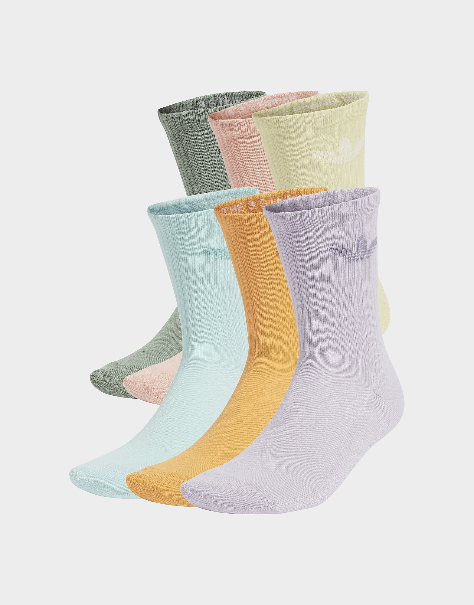Adidas Originals Uomo Verde - Confezione Da 6 Paia Di Calzini In Colori Pastello Con Bordino - Immagine 4