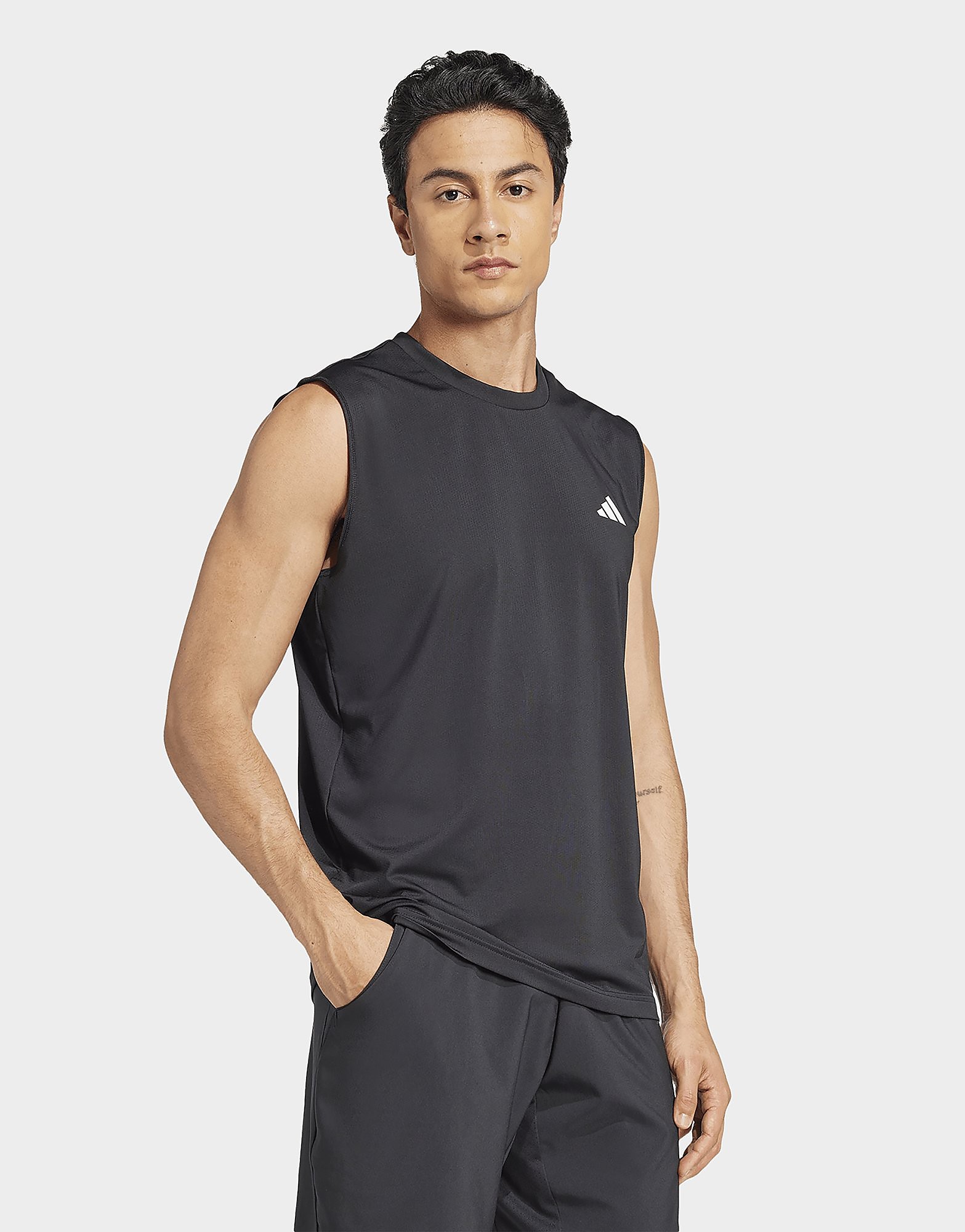 Mens Canotta da tennis Club Climacool - Nero, nero nero Uomo taglia L