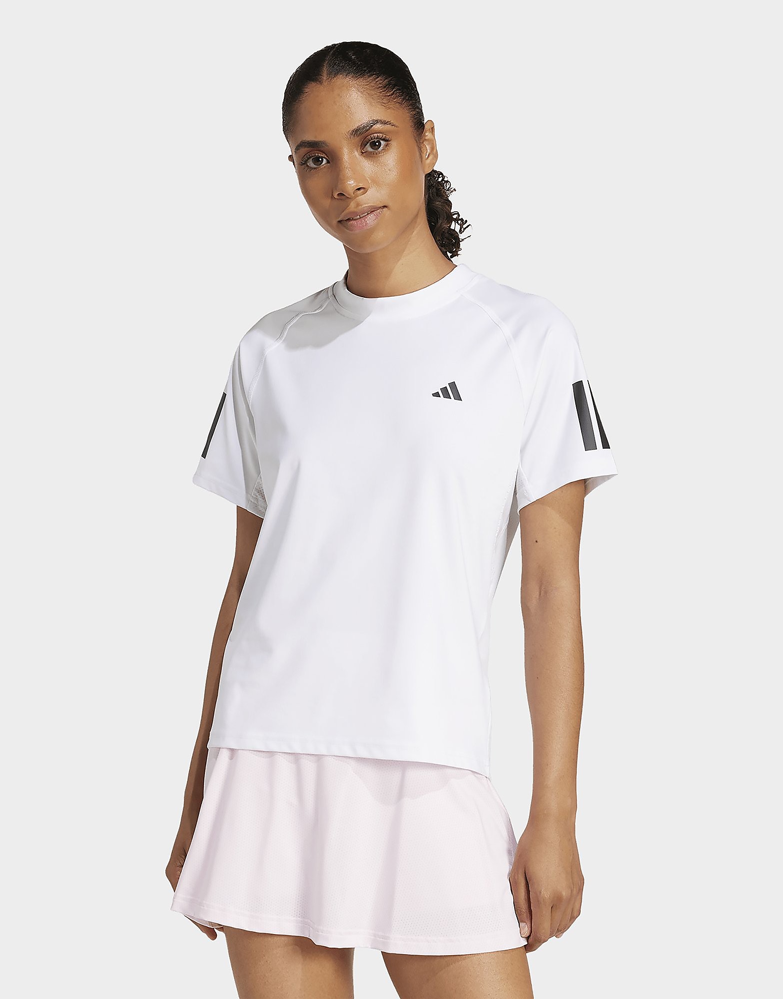 Womens Adidas Maglietta Tennis Climacool 3-Stripes Club - Bianco, Bianco