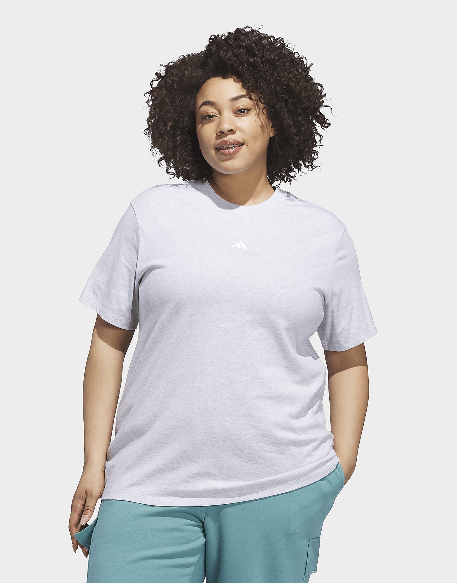 Adidas Donna Grigio Womens T-Shirt Essentials Small Logo Taglia 2X, JD Sports