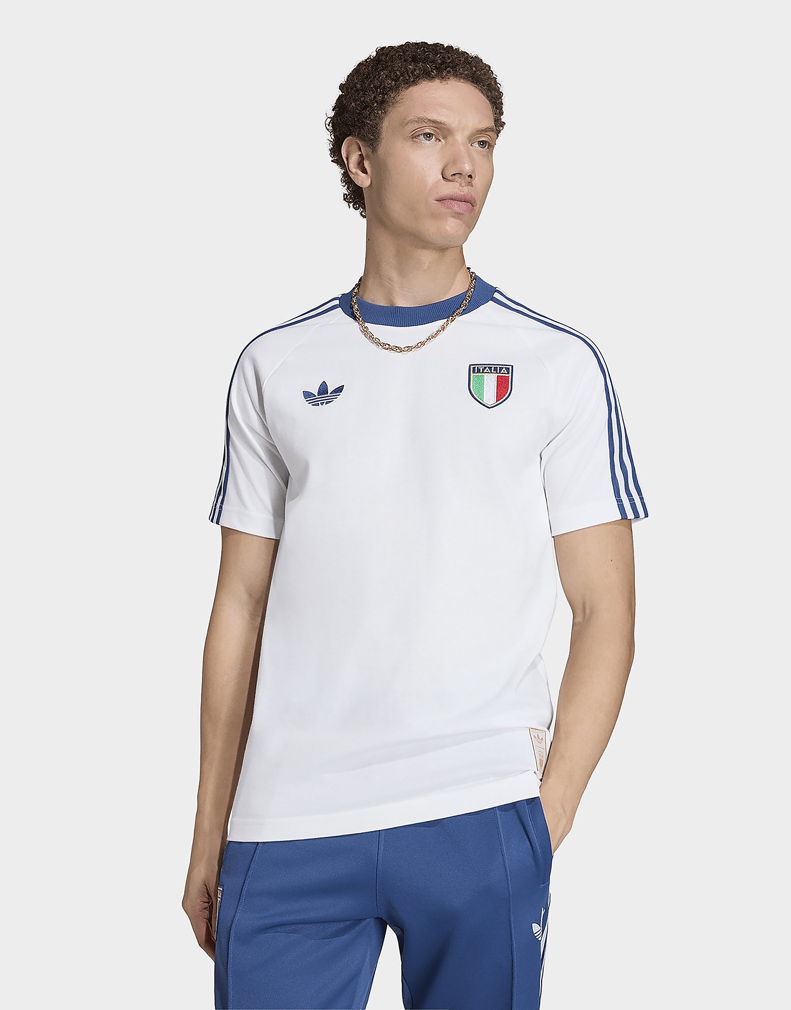Mens Adidas T-Shirt Italia Originals - Bianco, Bianco