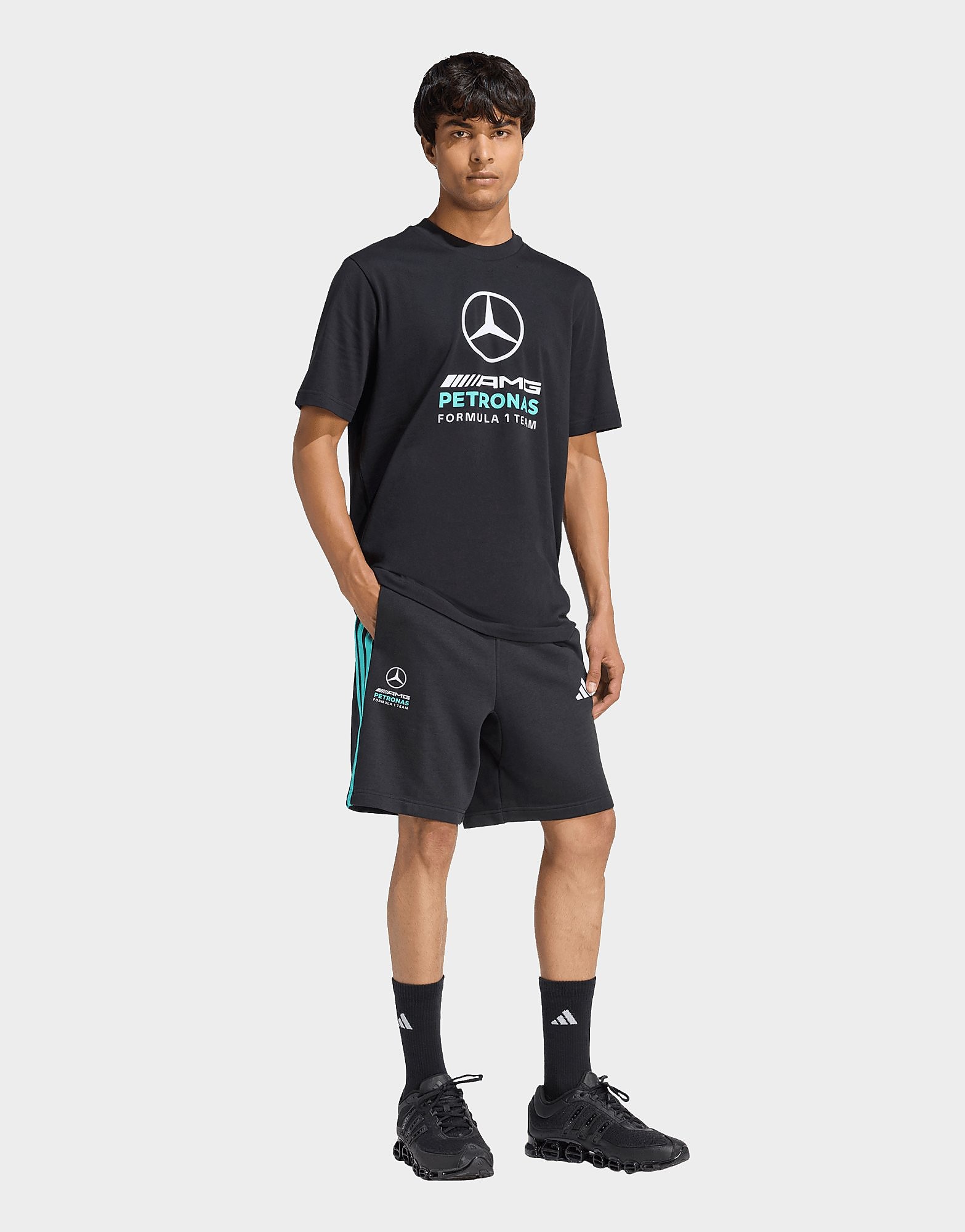 Mens Short Mercedes-amg Petronas Formula 1 Team Dna - Nero, nero nero Uomo taglia M