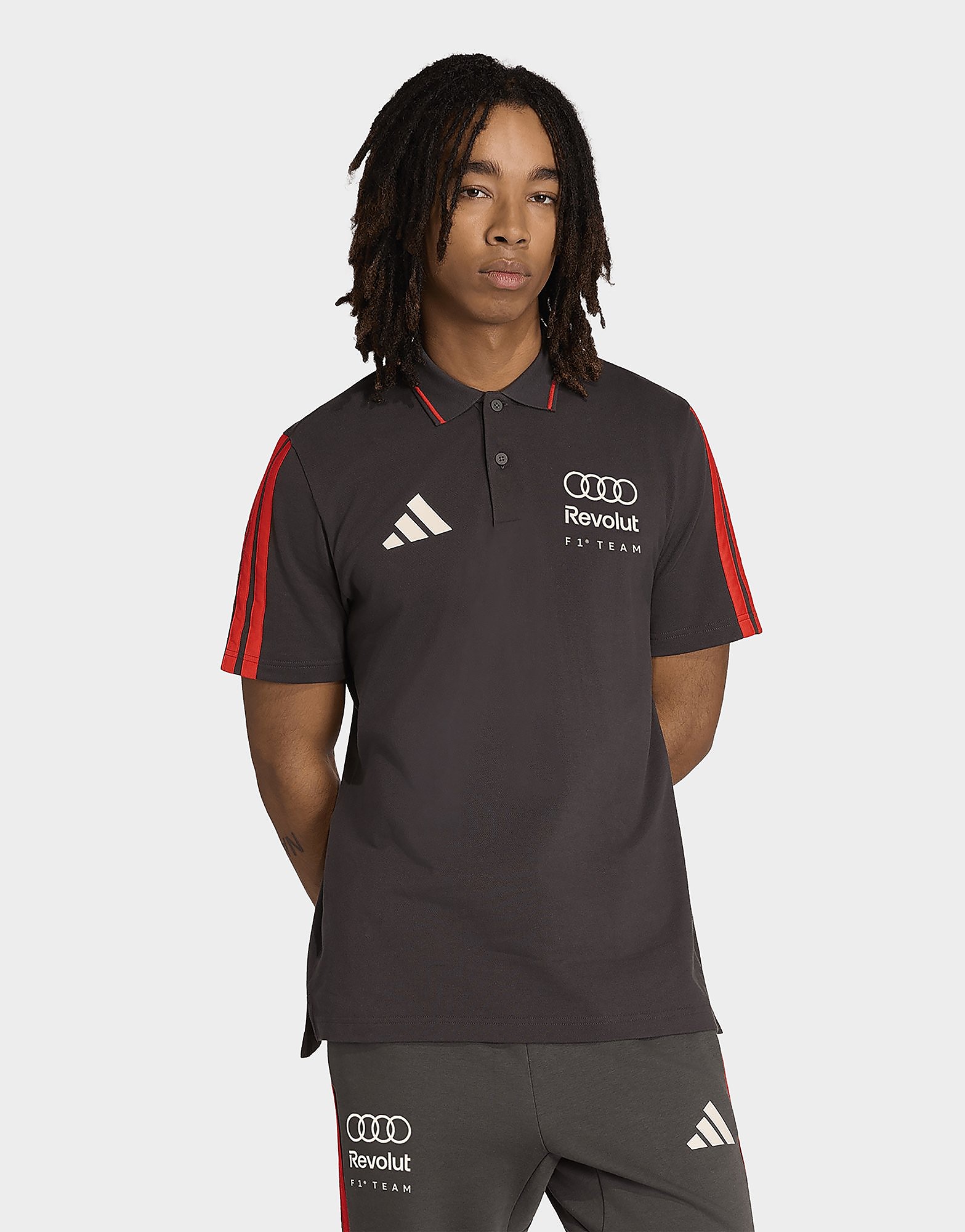 Adidas Uomo Noir Polo Audi Formula One Team Dna - Immagine 2