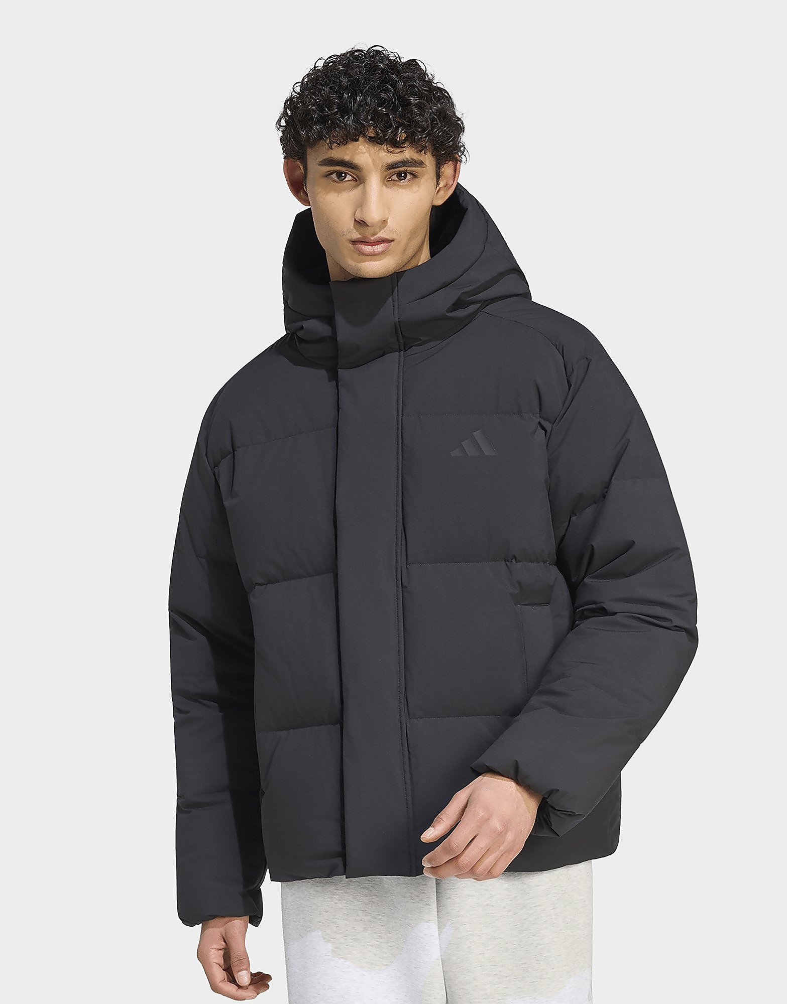 Adidas Mens Giacca Con Cappuccio Piumino Helionic - Nero, nero