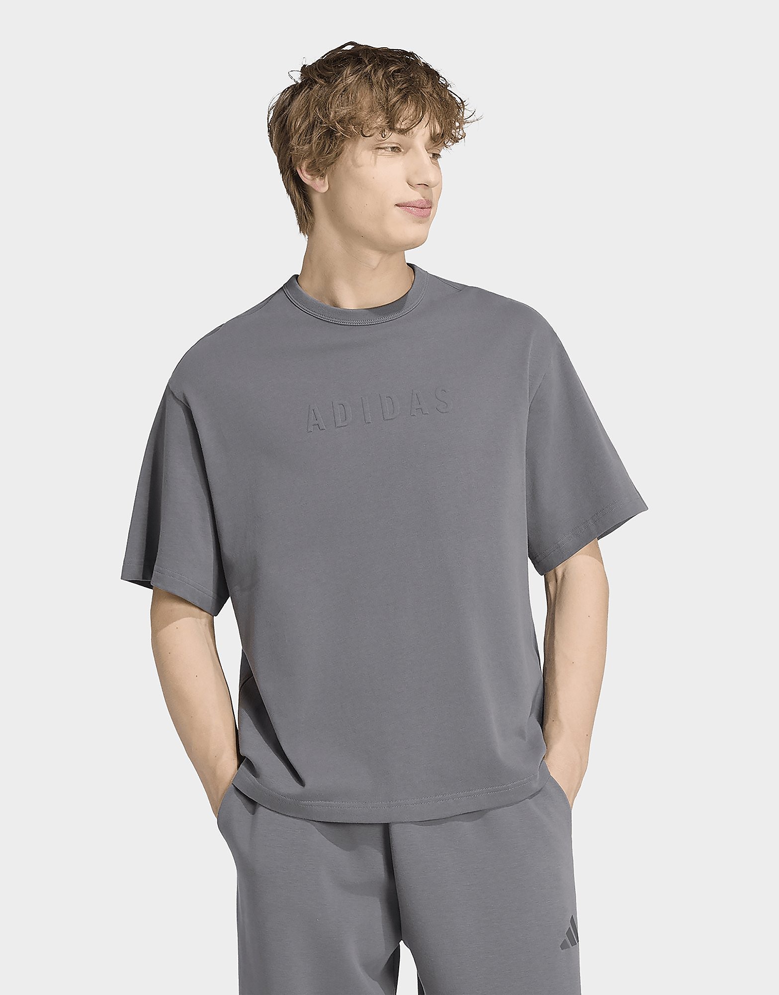 Adidas Performance Uomo Grigio - Soft Lux - T-Shirt Grigia Con Grafica - Immagine 3