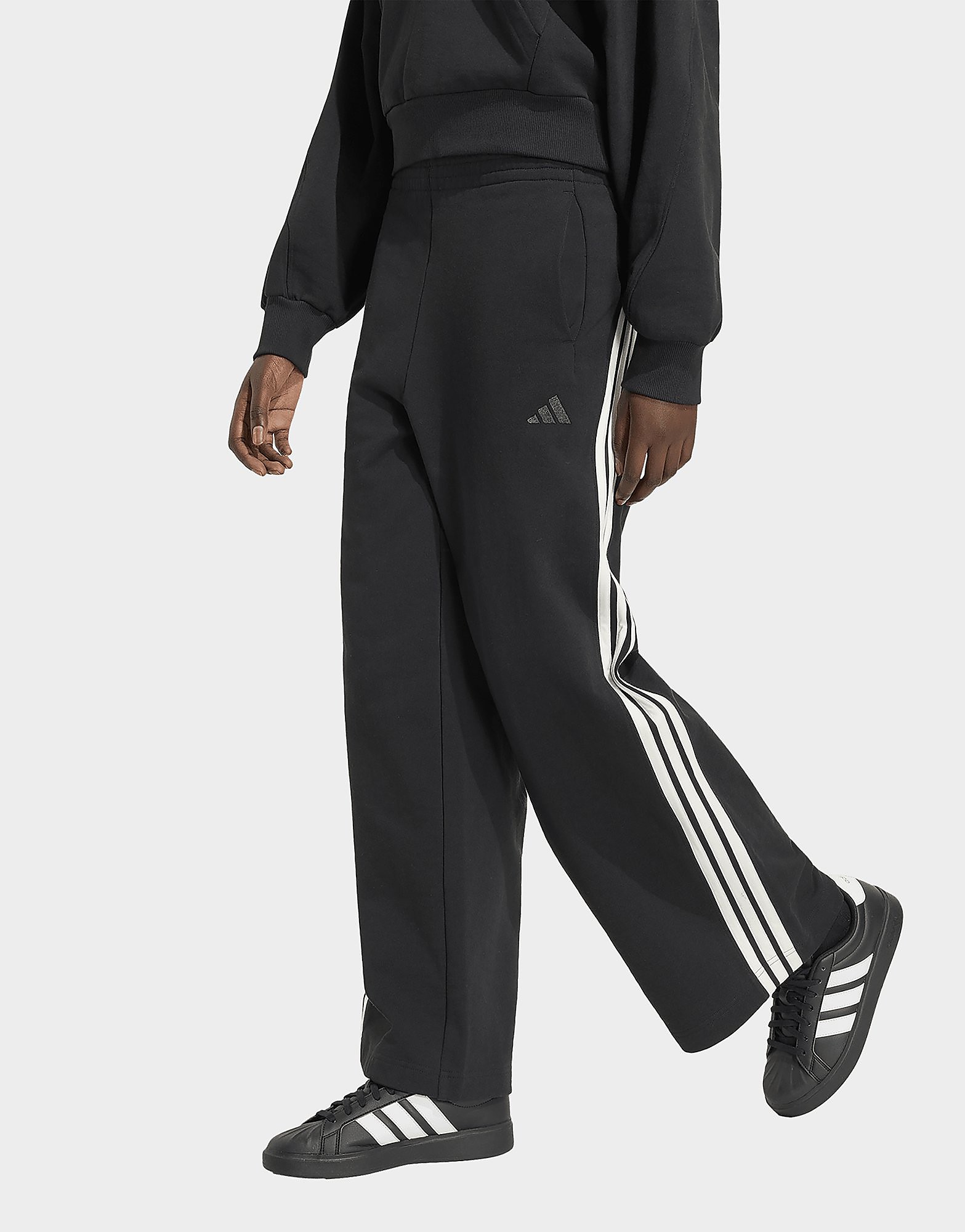 Womens Adidas Pantaloni Ampi KIT 3-Stripes - Nero, Nero