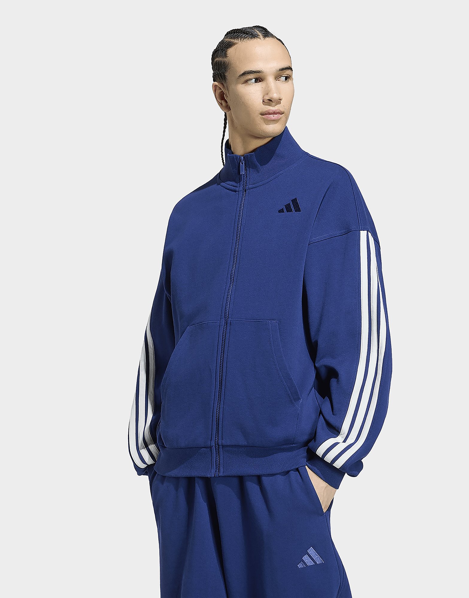 Adidas Bleu Giacca Da Allenamento 3-Stripes - Immagine 3