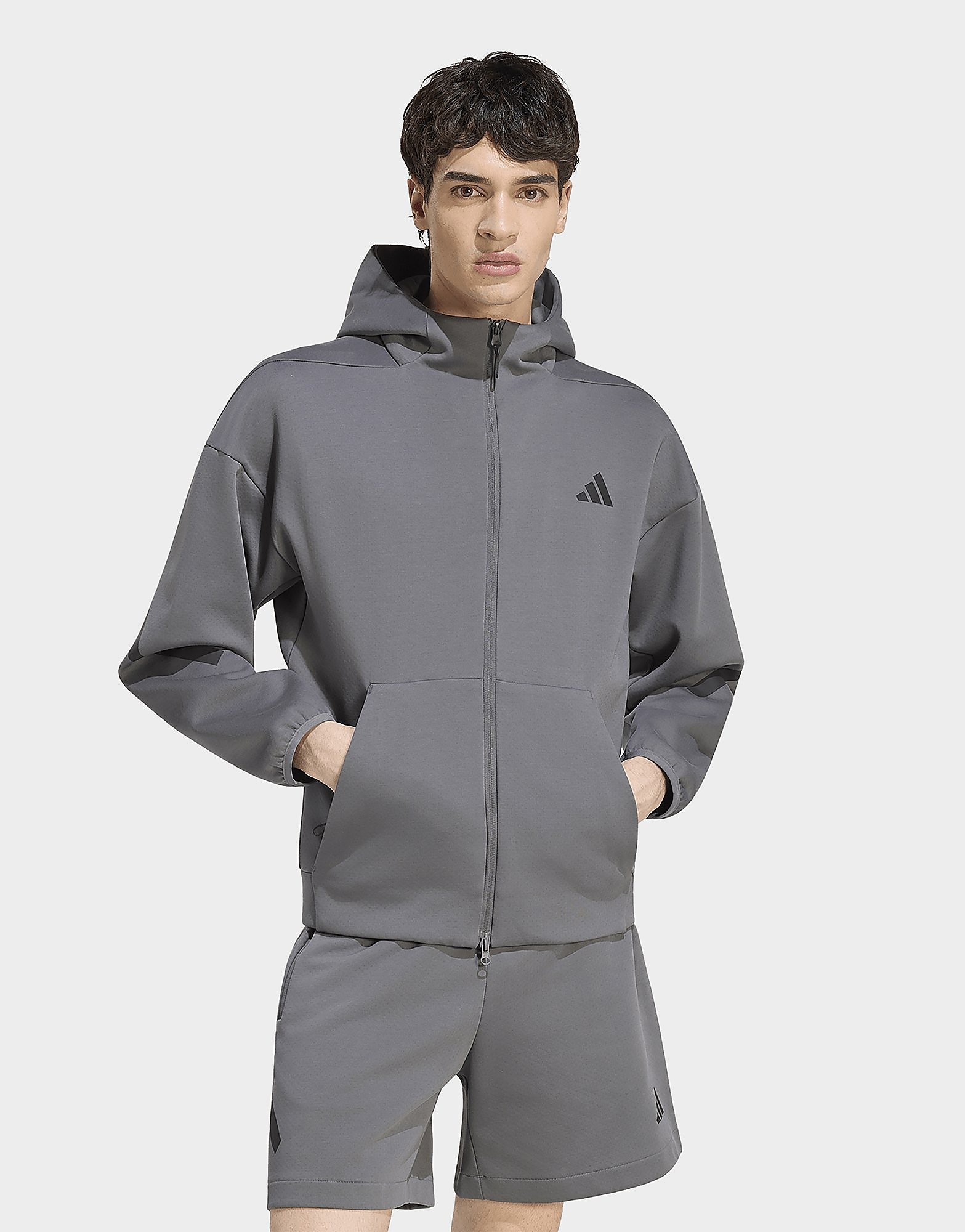 Mens Adidas Giacca Da Allenamento Z.N.E. Con Zip Integrale - Grigio, Grigio