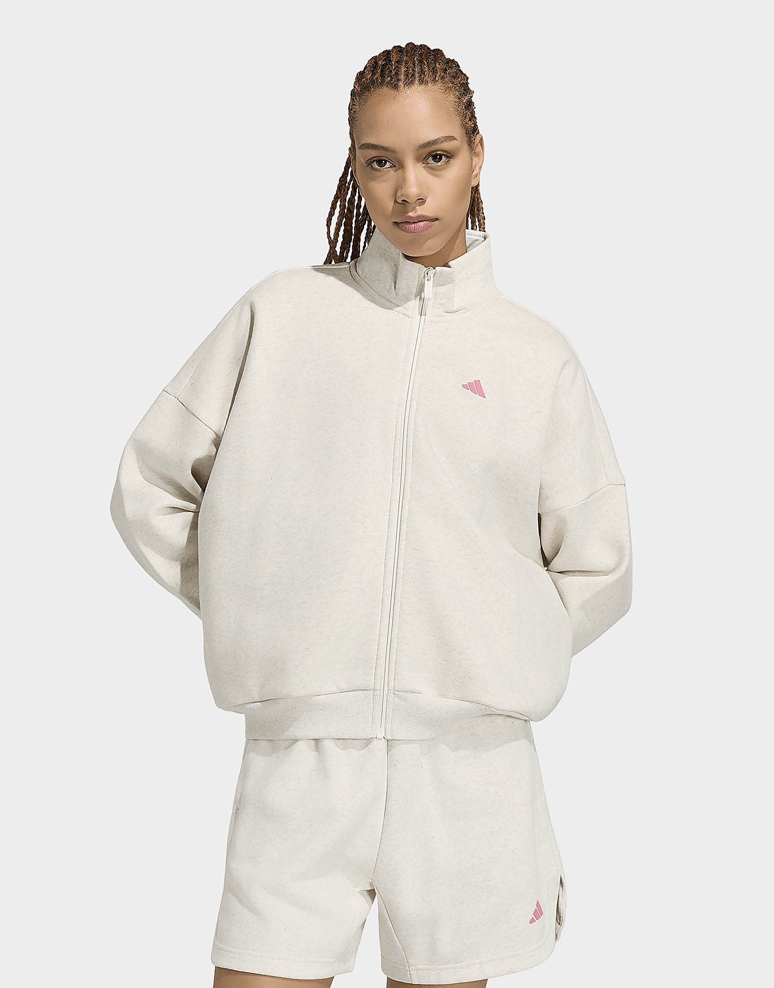 Adidas Performance Donna Bianco Adidas Sportswear Top Da Tuta Three Stripes Studios E Rosa - Immagine 4