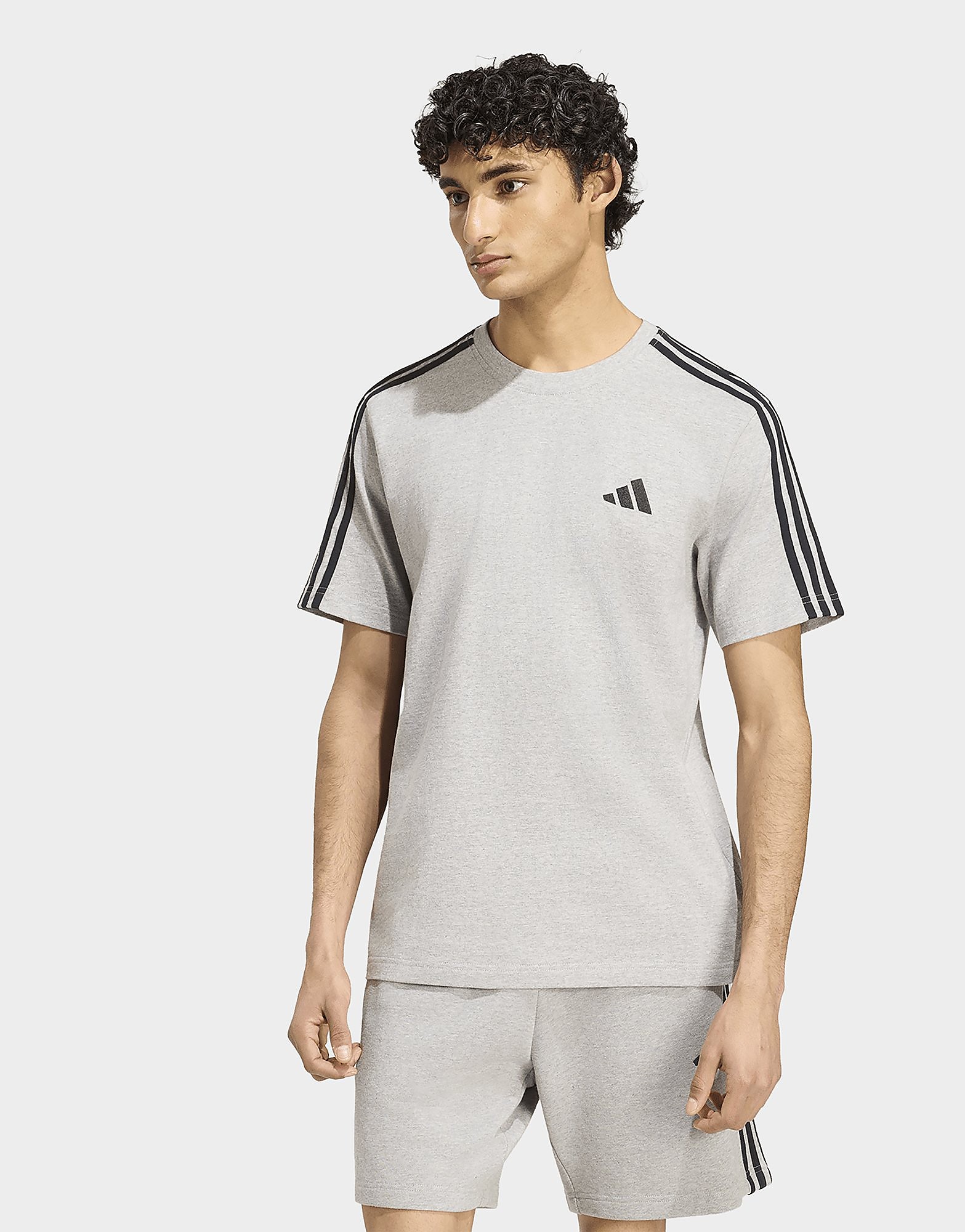 Adidas Uomo Gris T-Shirt Essentials 3-Stripes - Immagine 3