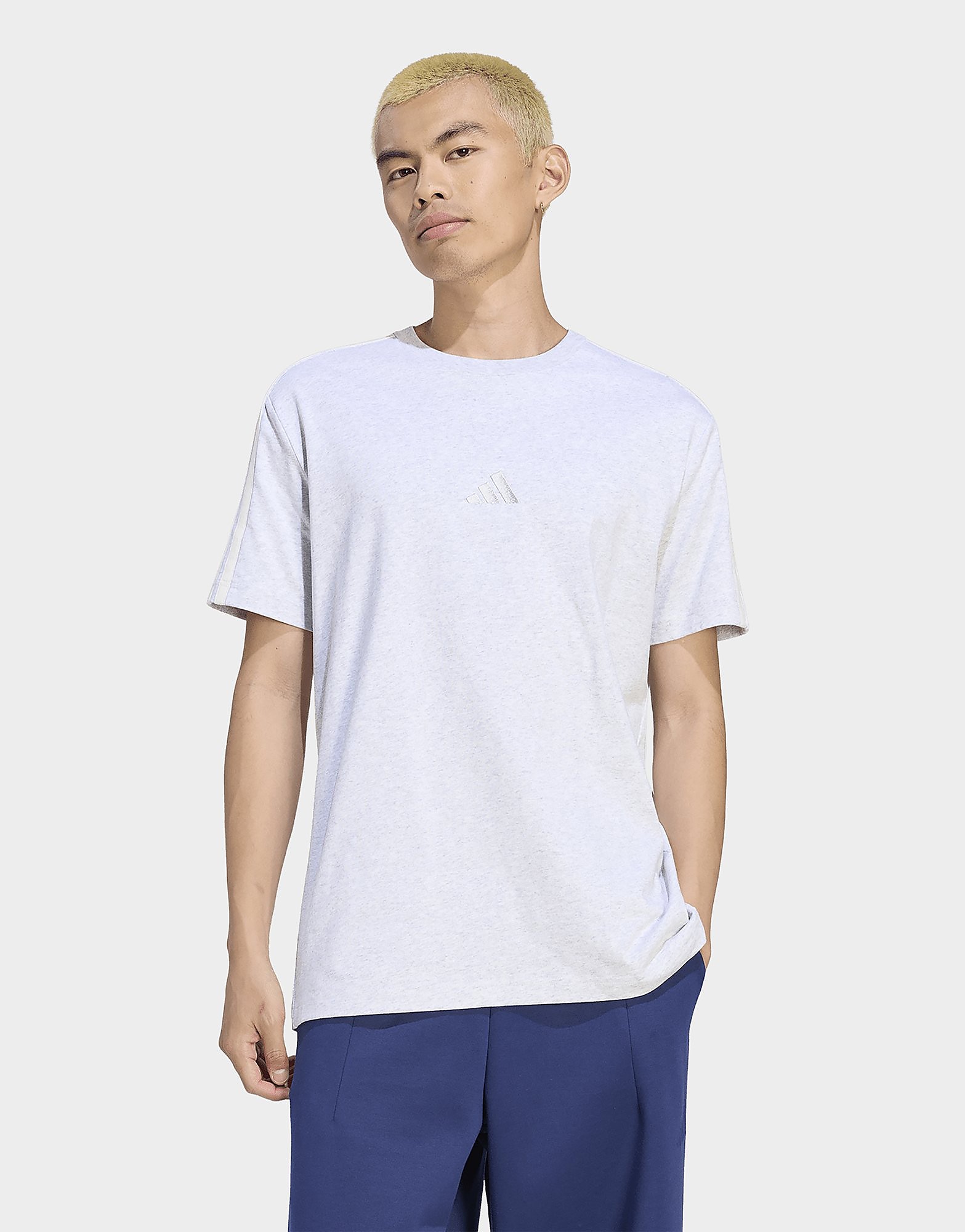 Adidas Gris T-Shirt 3-Stripes - Immagine 3
