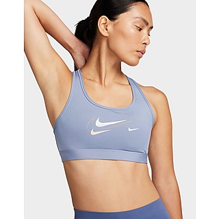 Nike Dri-FIT Swoosh Medium-SupportPadded Longline Sports Bra (Grey)