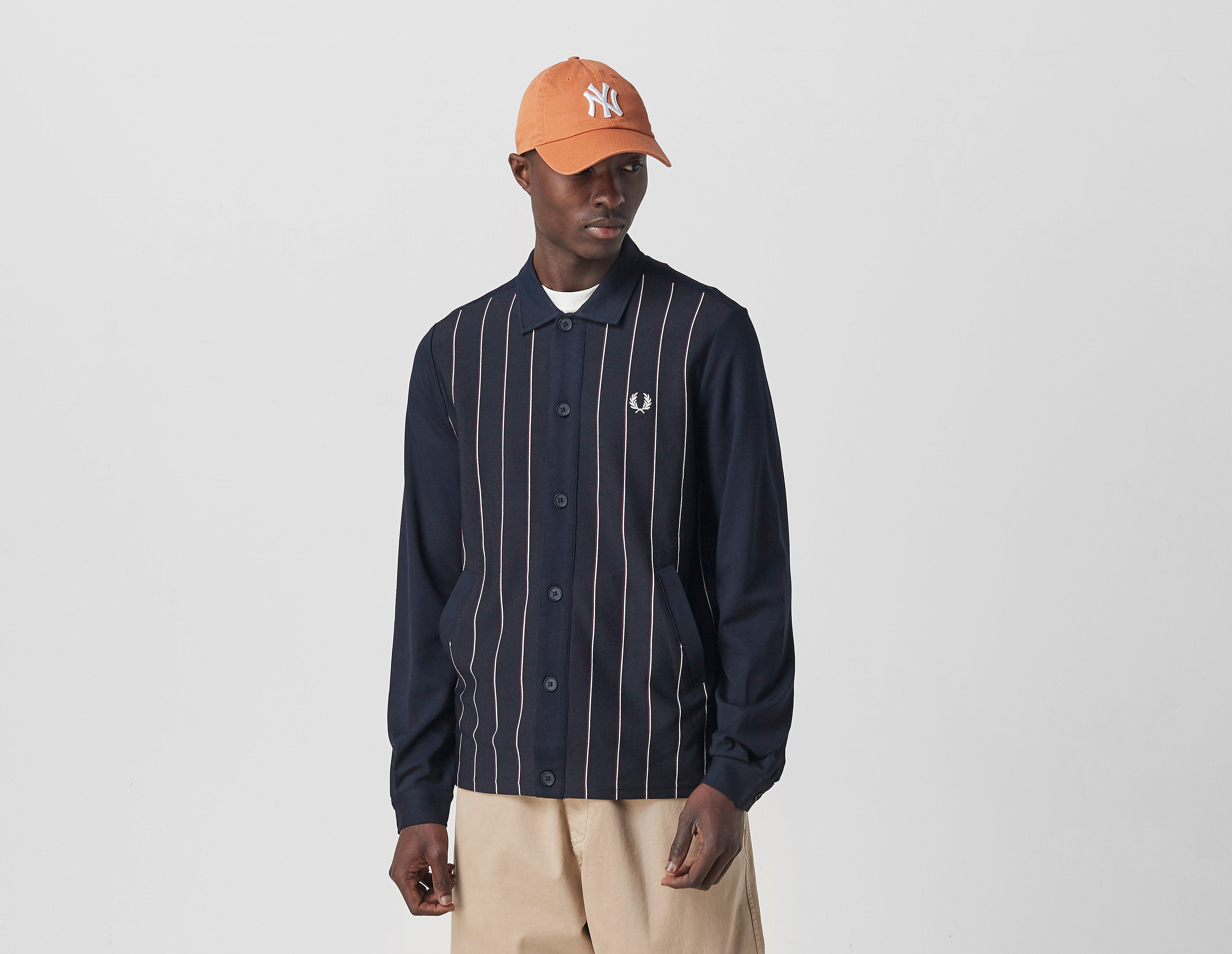Fred Perry Knitted Panel Track Jacket, Navy