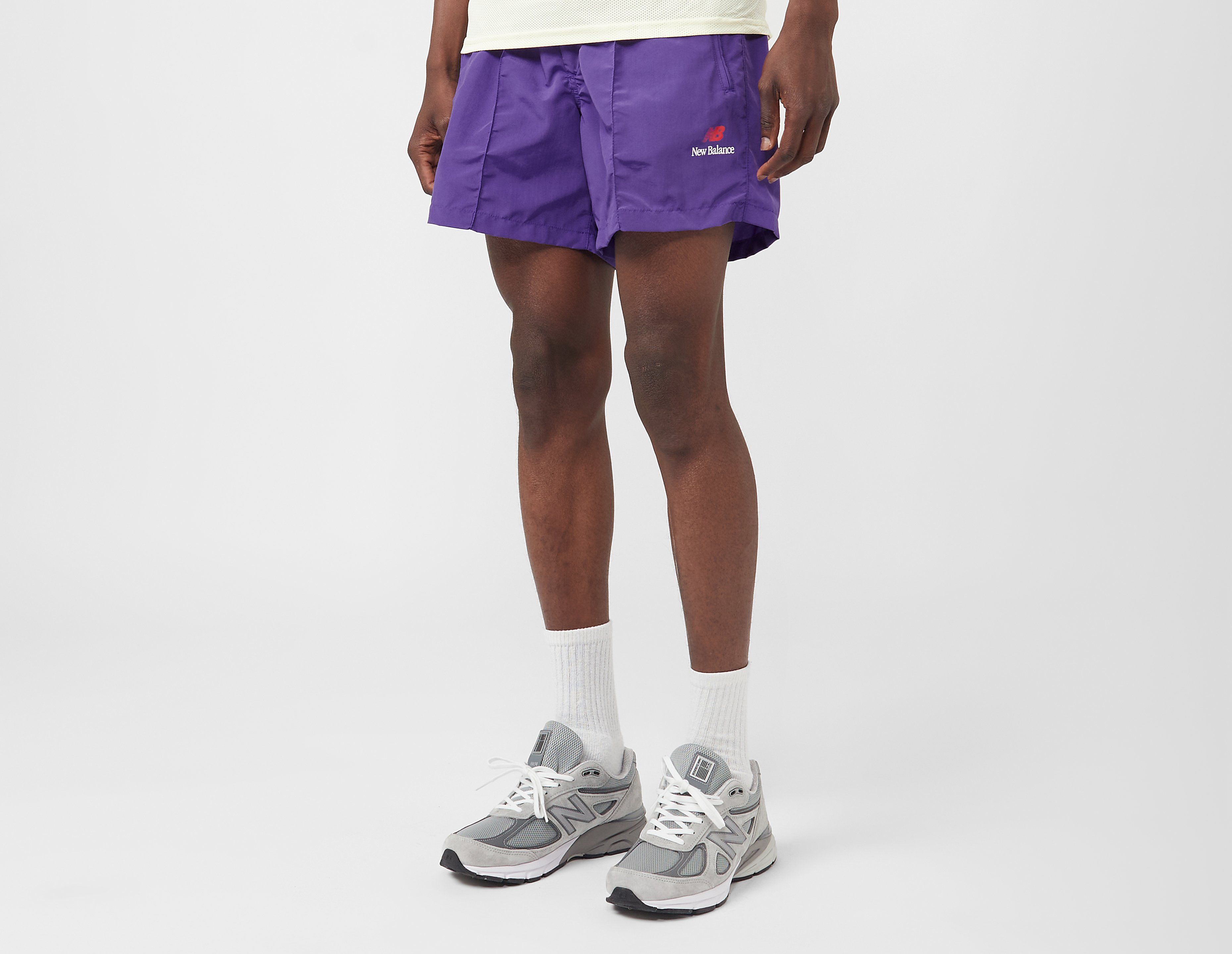 New Balance Made in USA Pintuck Shorts, Purple
