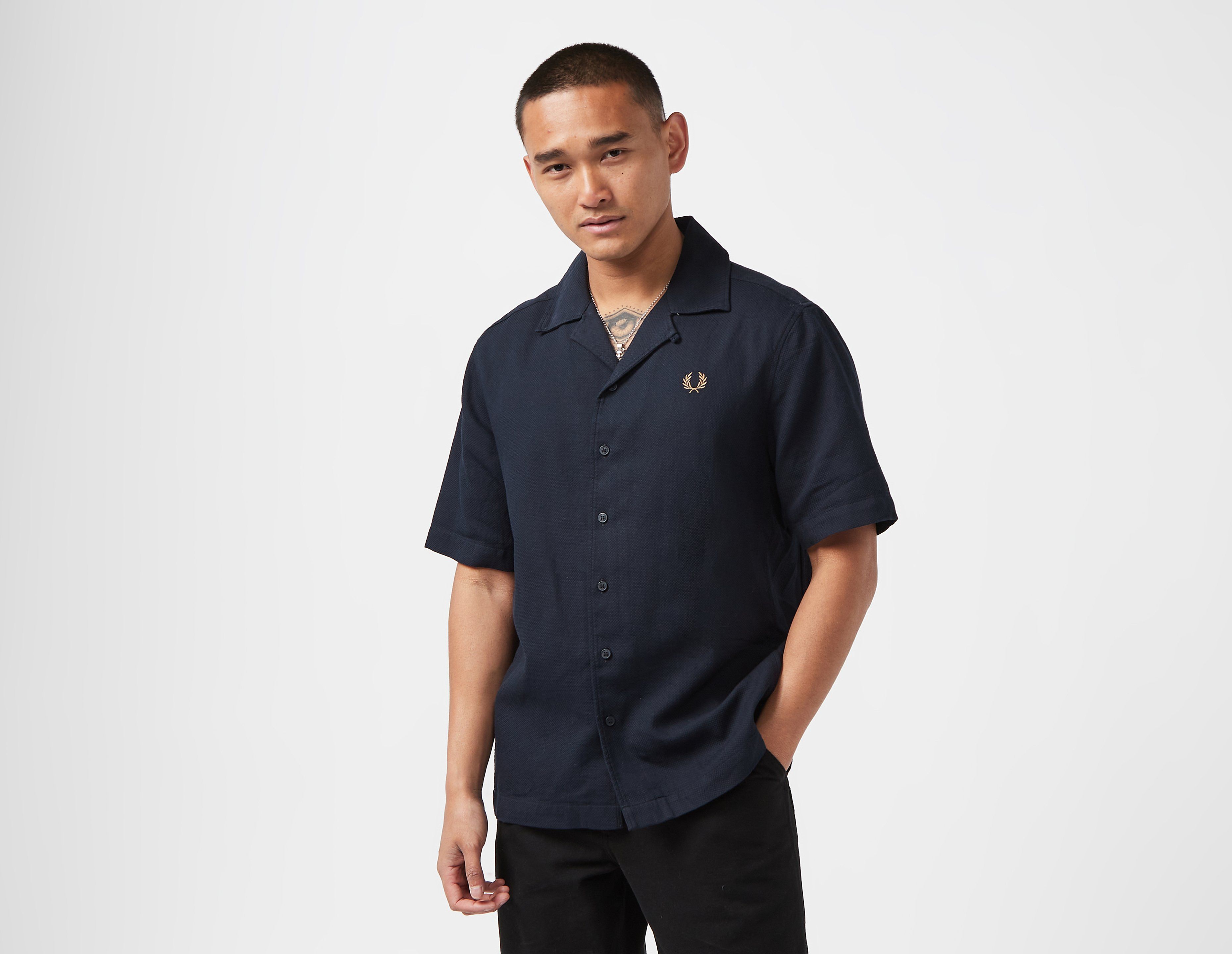 Fred Perry Woven Pique Shirt, Blue