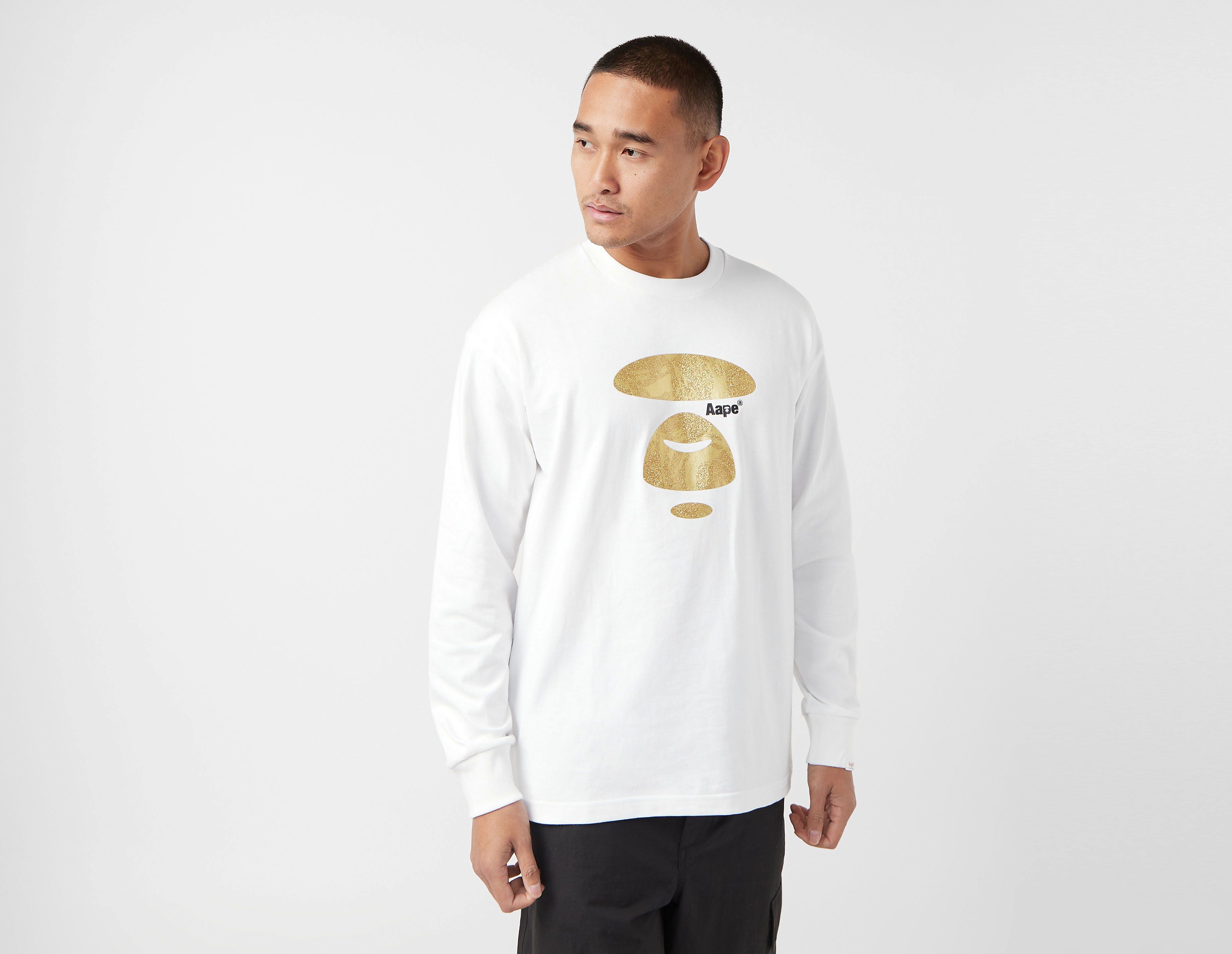 AAPE By A Bathing Ape Glitter Long Sleeve T-Shirt, White