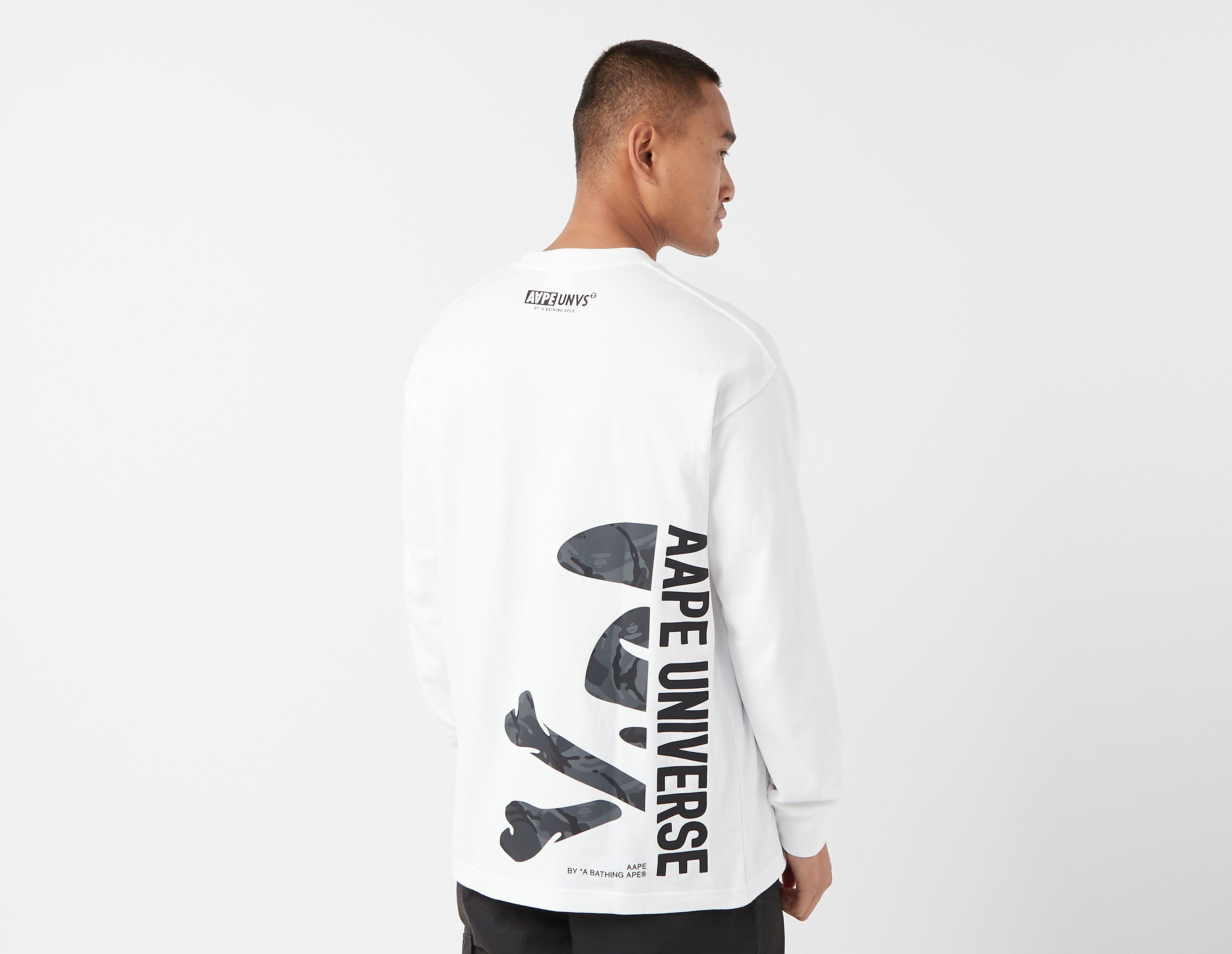 AAPE By A Bathing Ape Universe Bones Long Sleeve T-Shirt, White