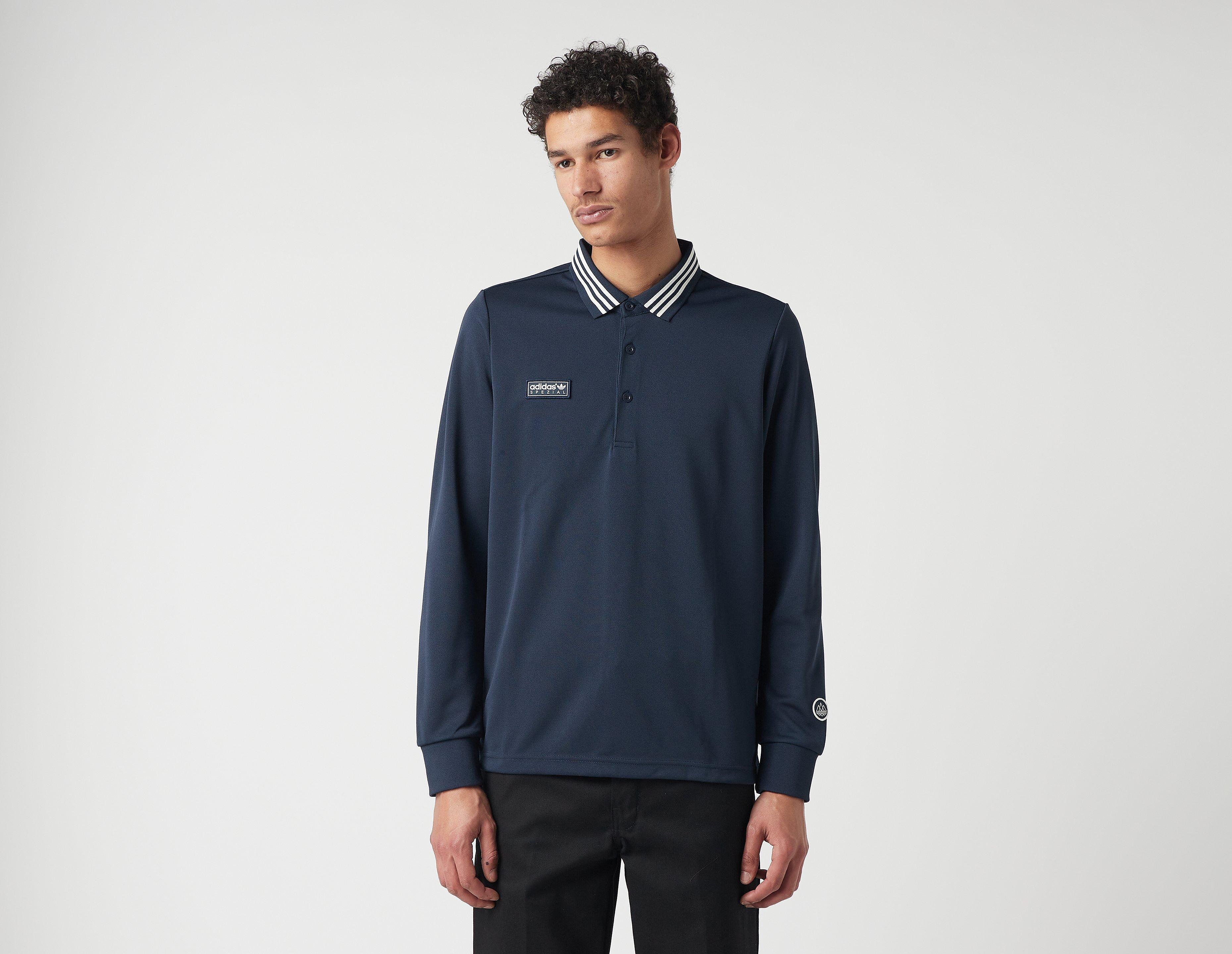 adidas SPEZIAL Long Sleeve Polo Shirt, Navy