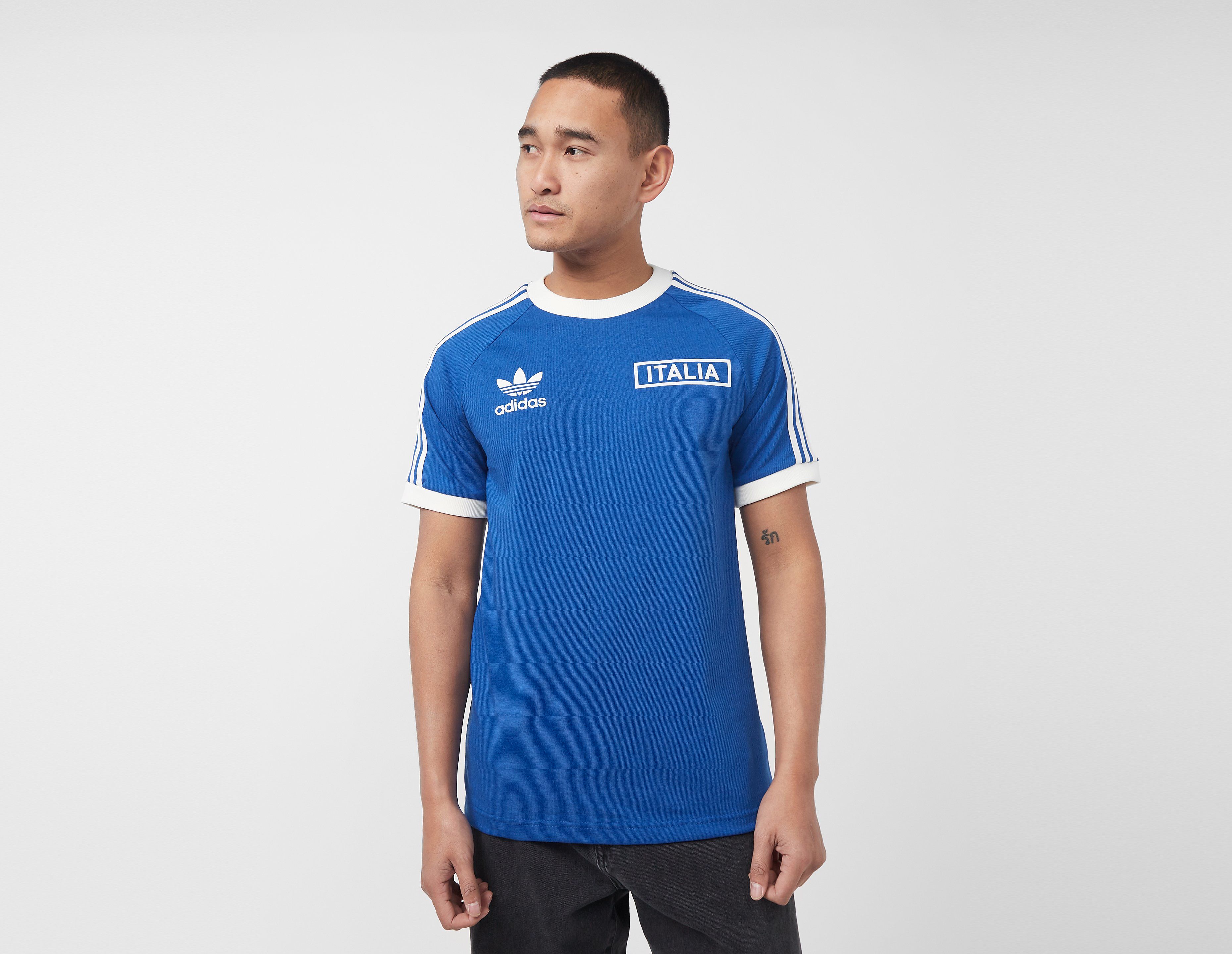 Adidas Originals Italy Adicolor Classics 3-Stripes T-Shirt, Blue
