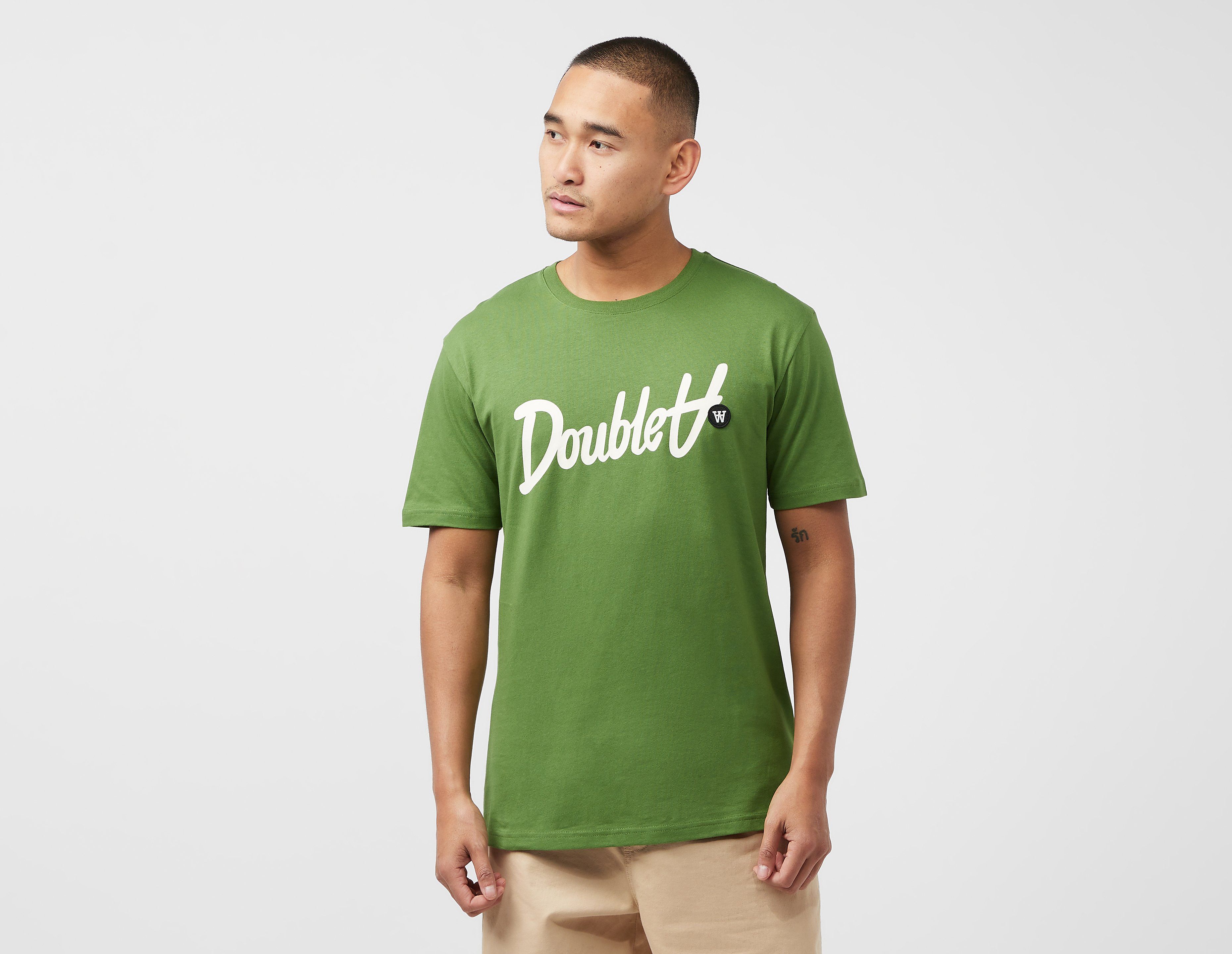Double A by Wood Wood Ace Script T-Shirt, Green