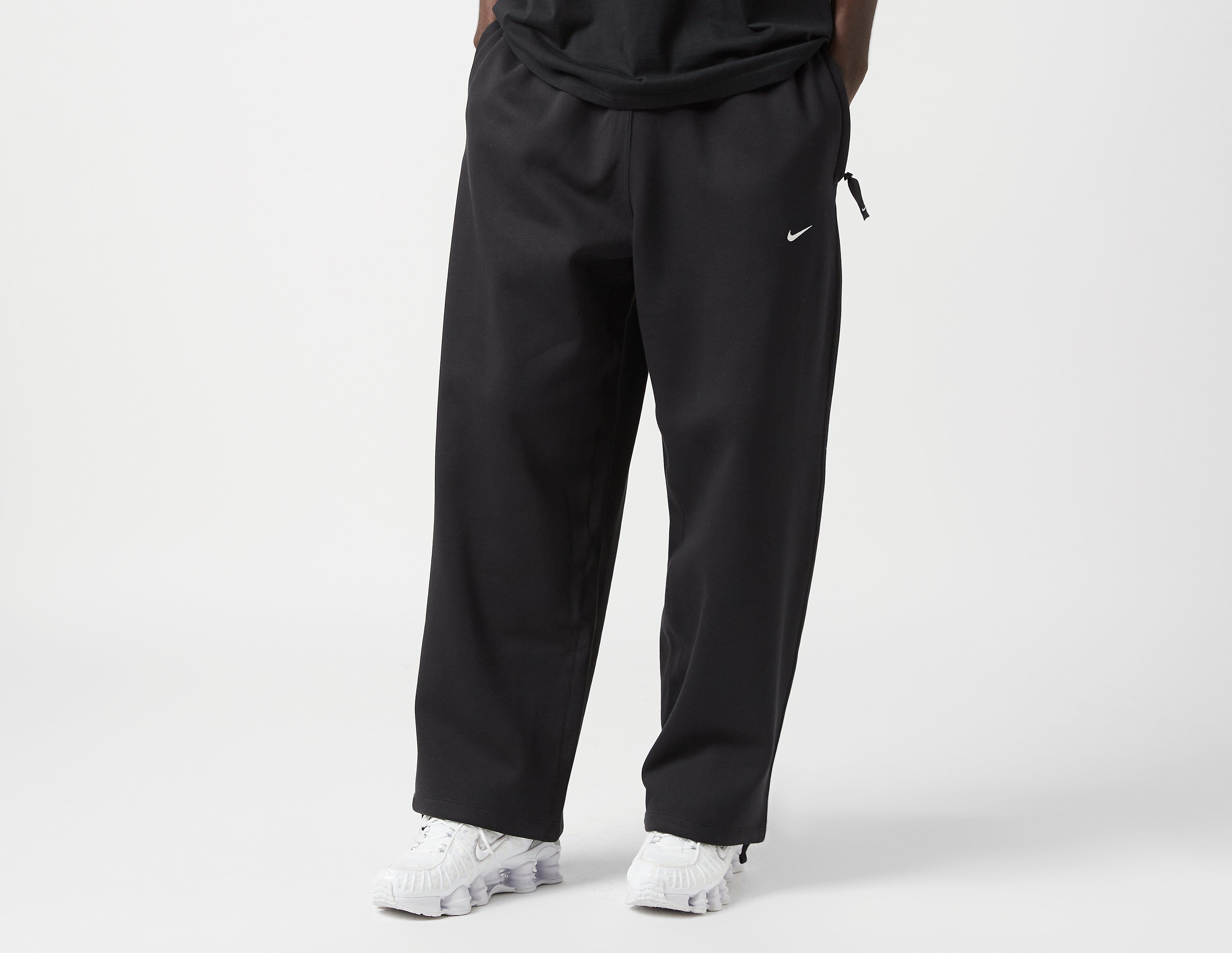 Nike NRG Solo Swoosh Open Hem Fleece Sweatpants, Black