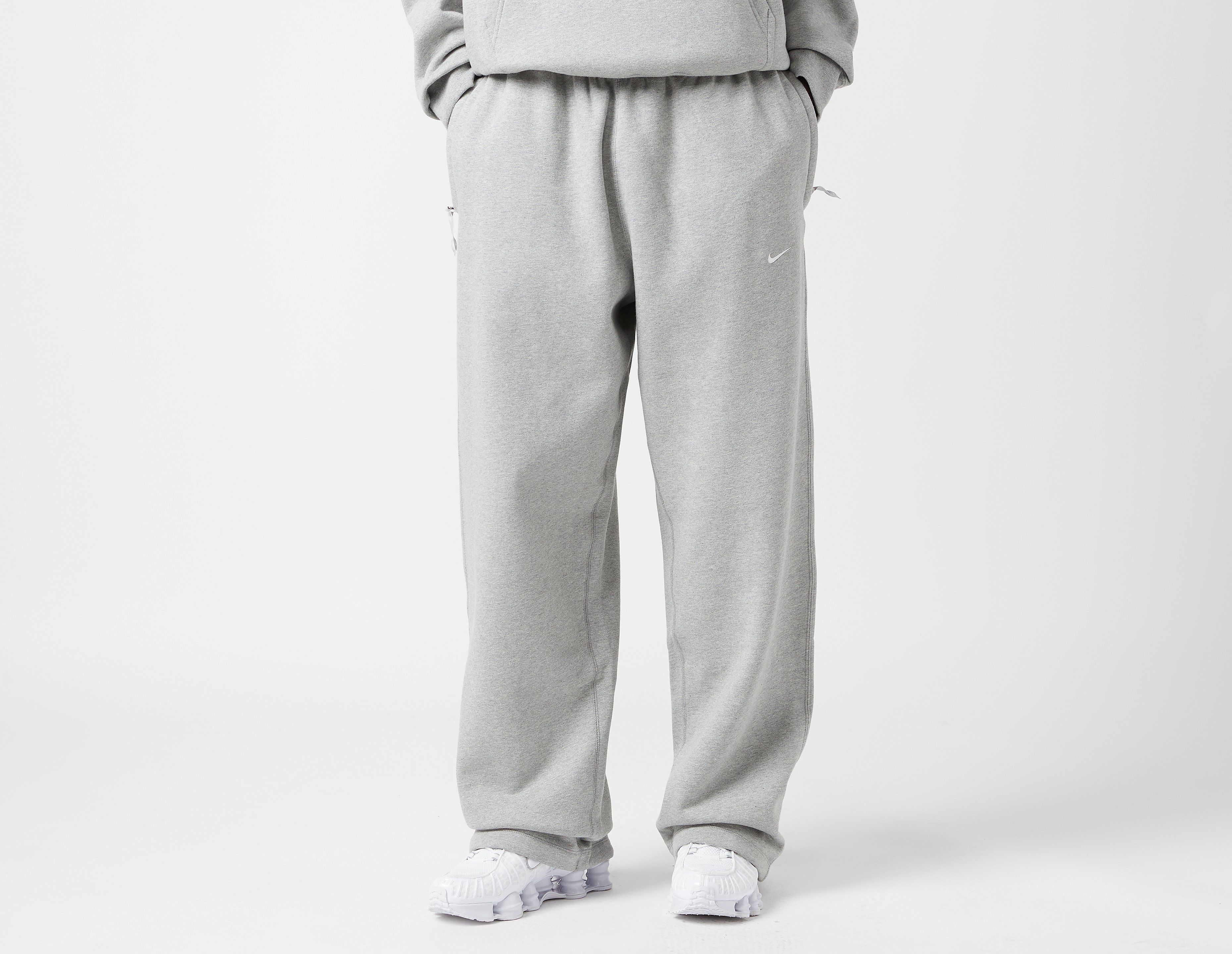 Nike NRG Solo Swoosh Open Hem Fleece Sweatpants, Grey