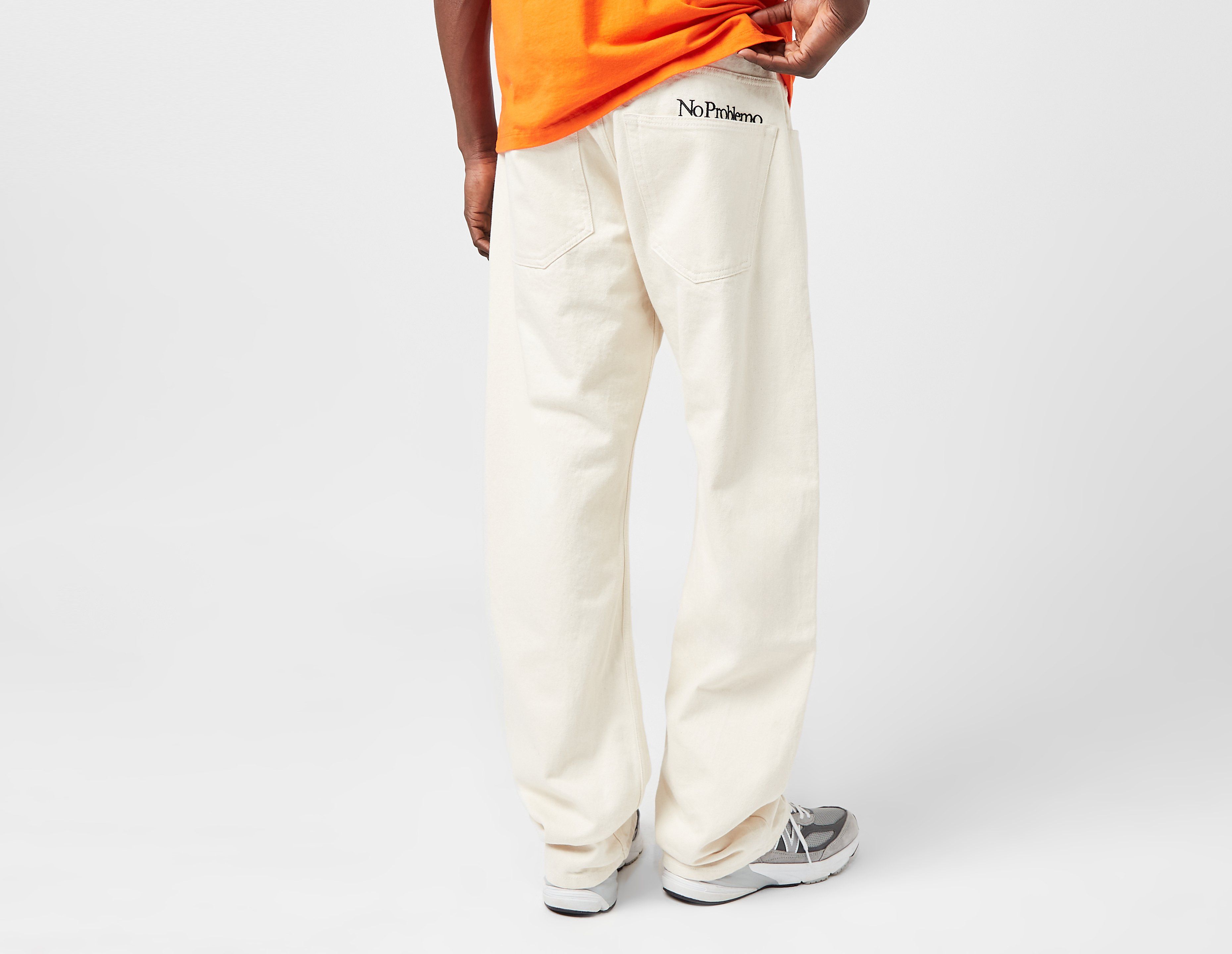 No Problemo Jean Logo, White