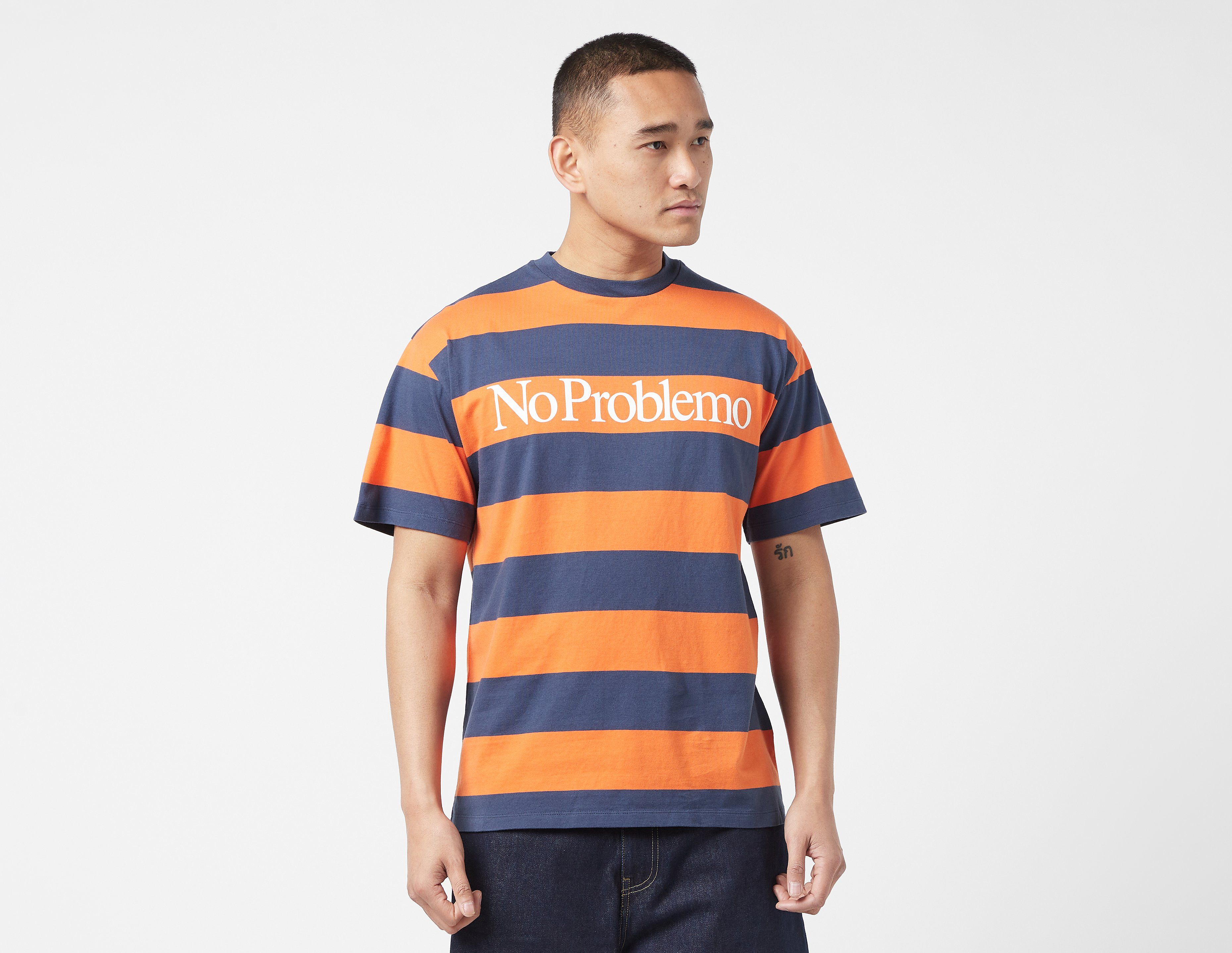 No Problemo Stripe T-Shirt, Orange