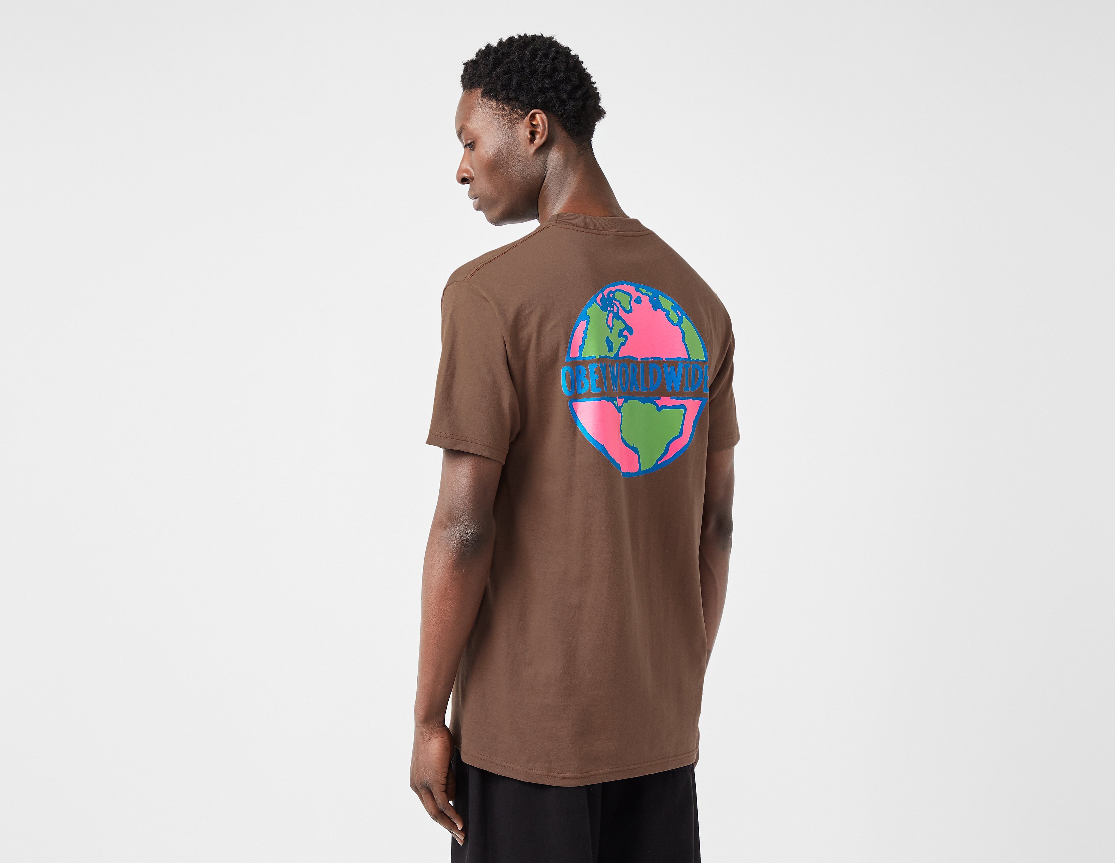obey t-shirt planète, brown
