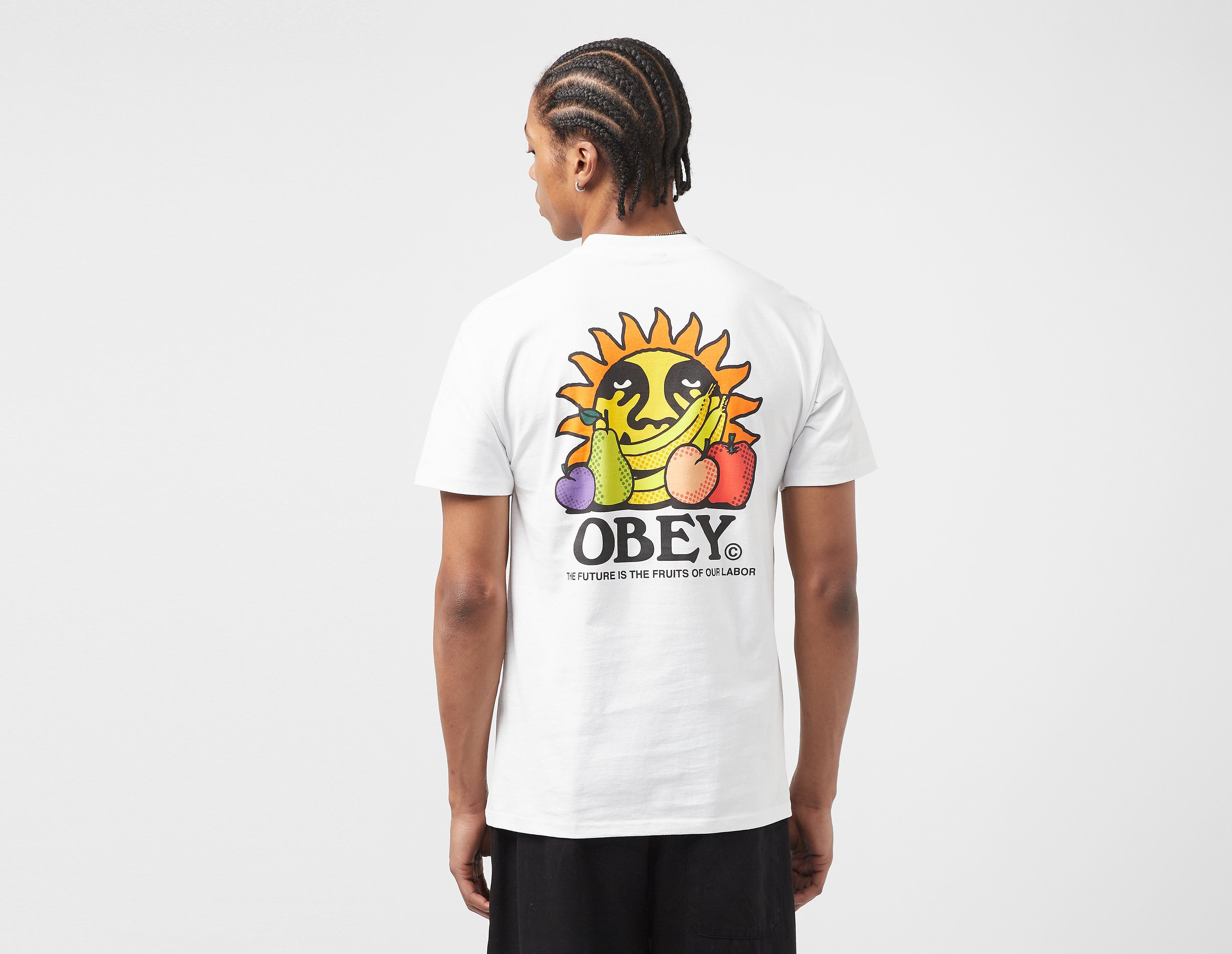 obey t-shirt the fruits of our labor, white