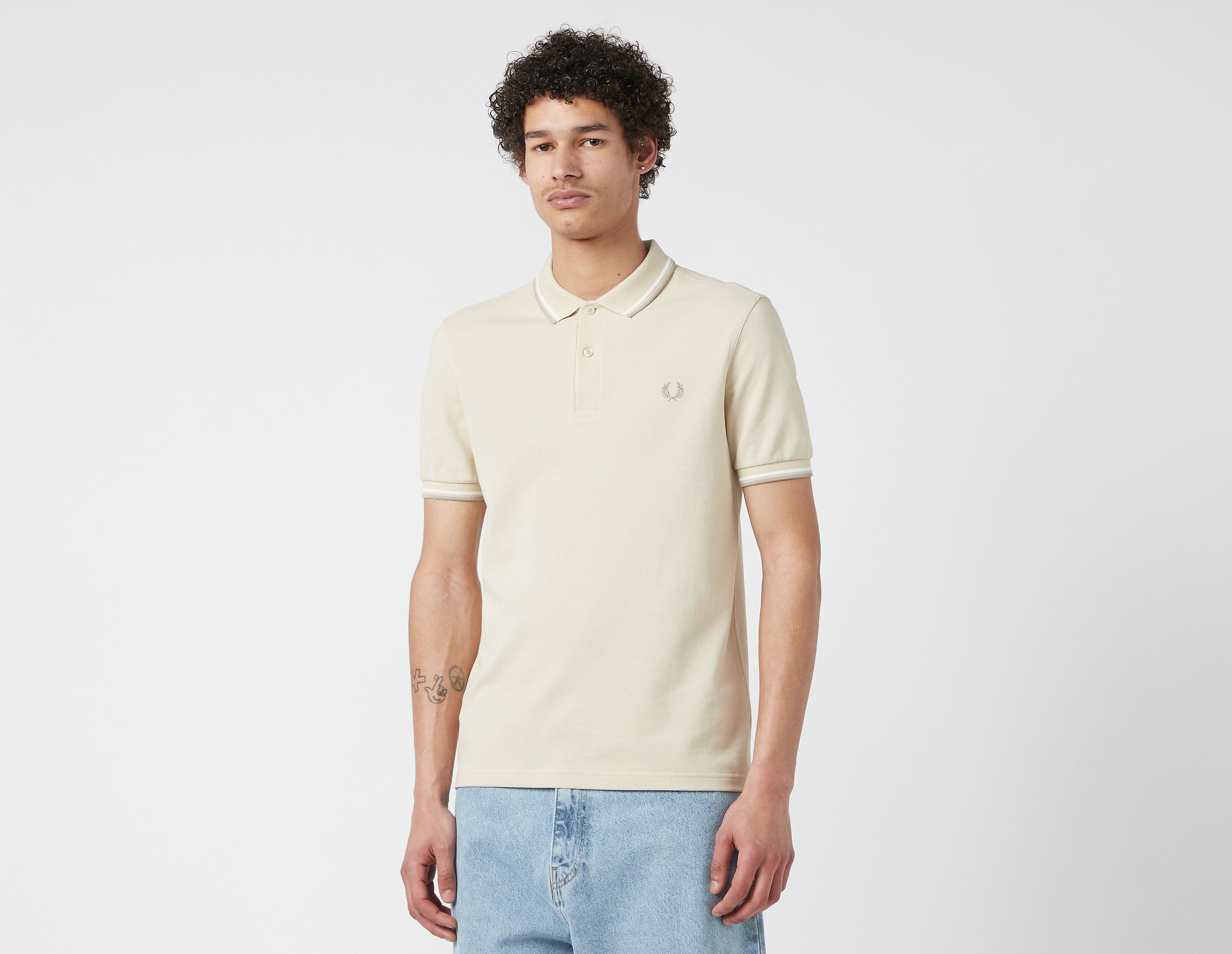 Fred Perry Twin Tipped Short Sleeve Polo Shirt, Biege