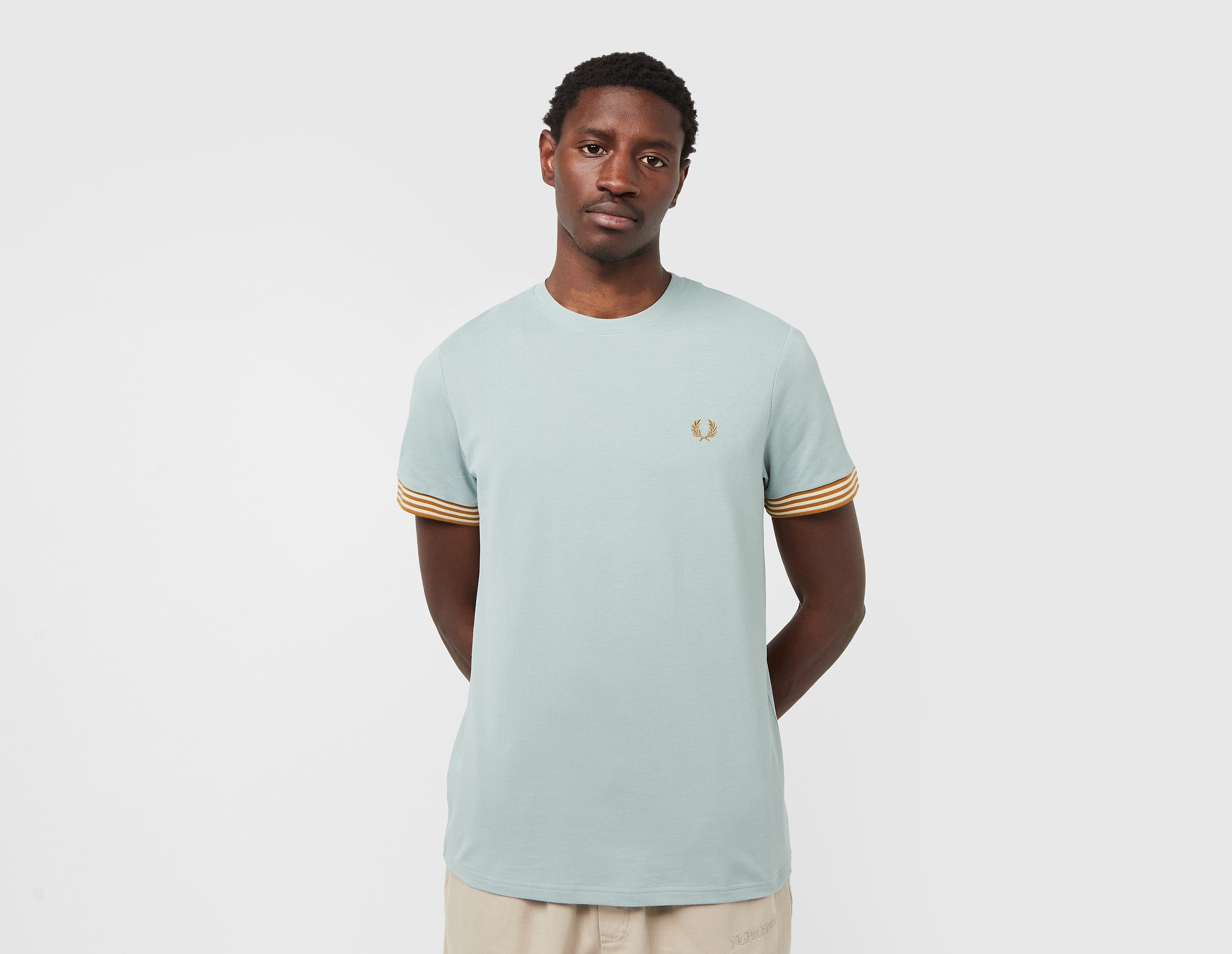 Fred Perry Striped Cuff T-Shirt, Blue