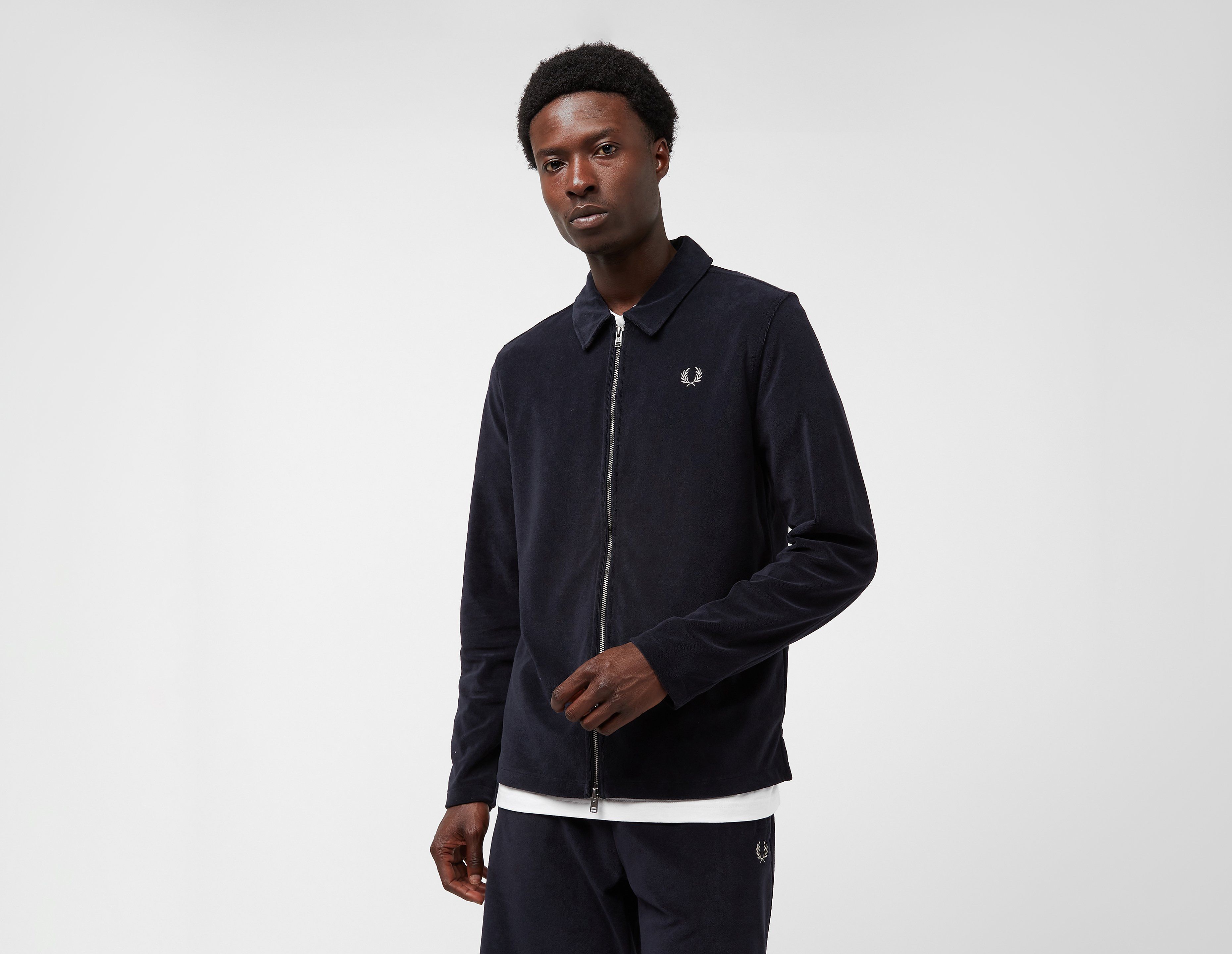 Fred Perry Towelling Overshirt, Navy
