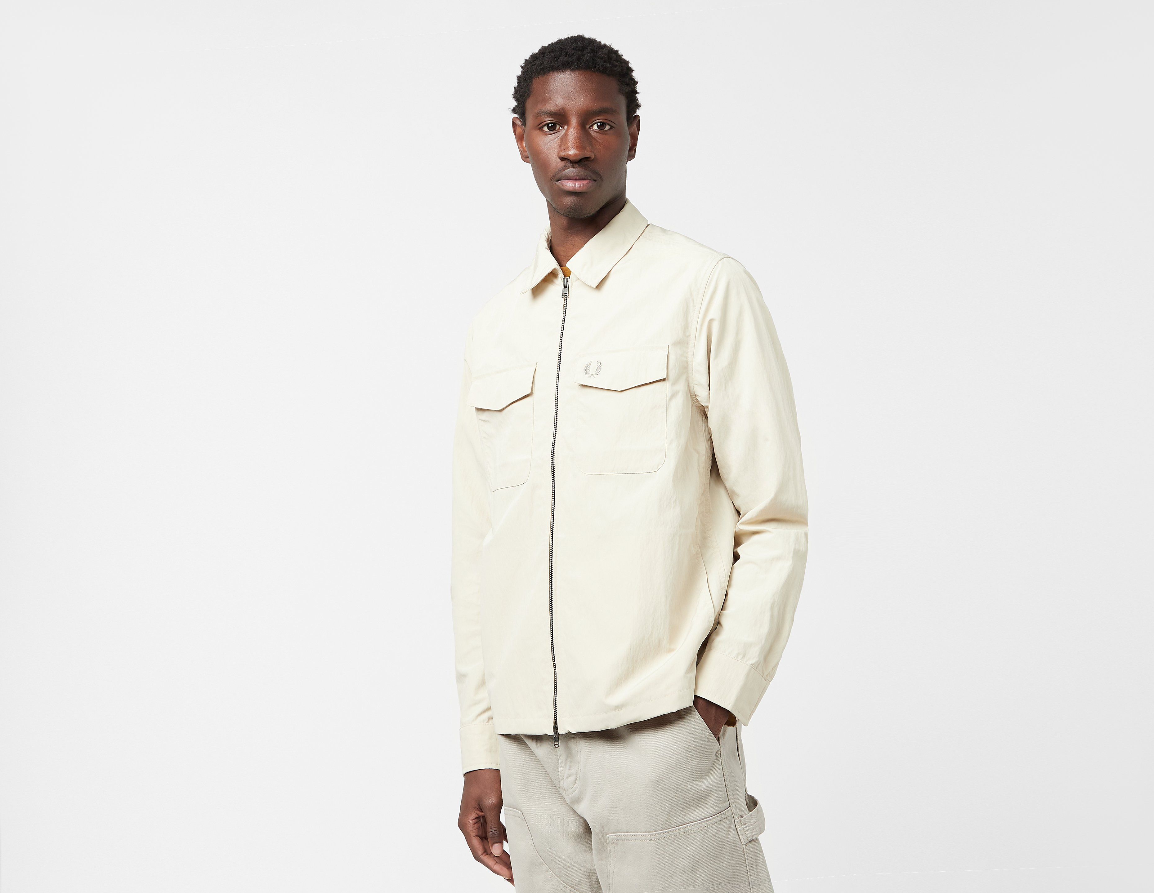 Fred Perry Zip Overshirt, Ecru