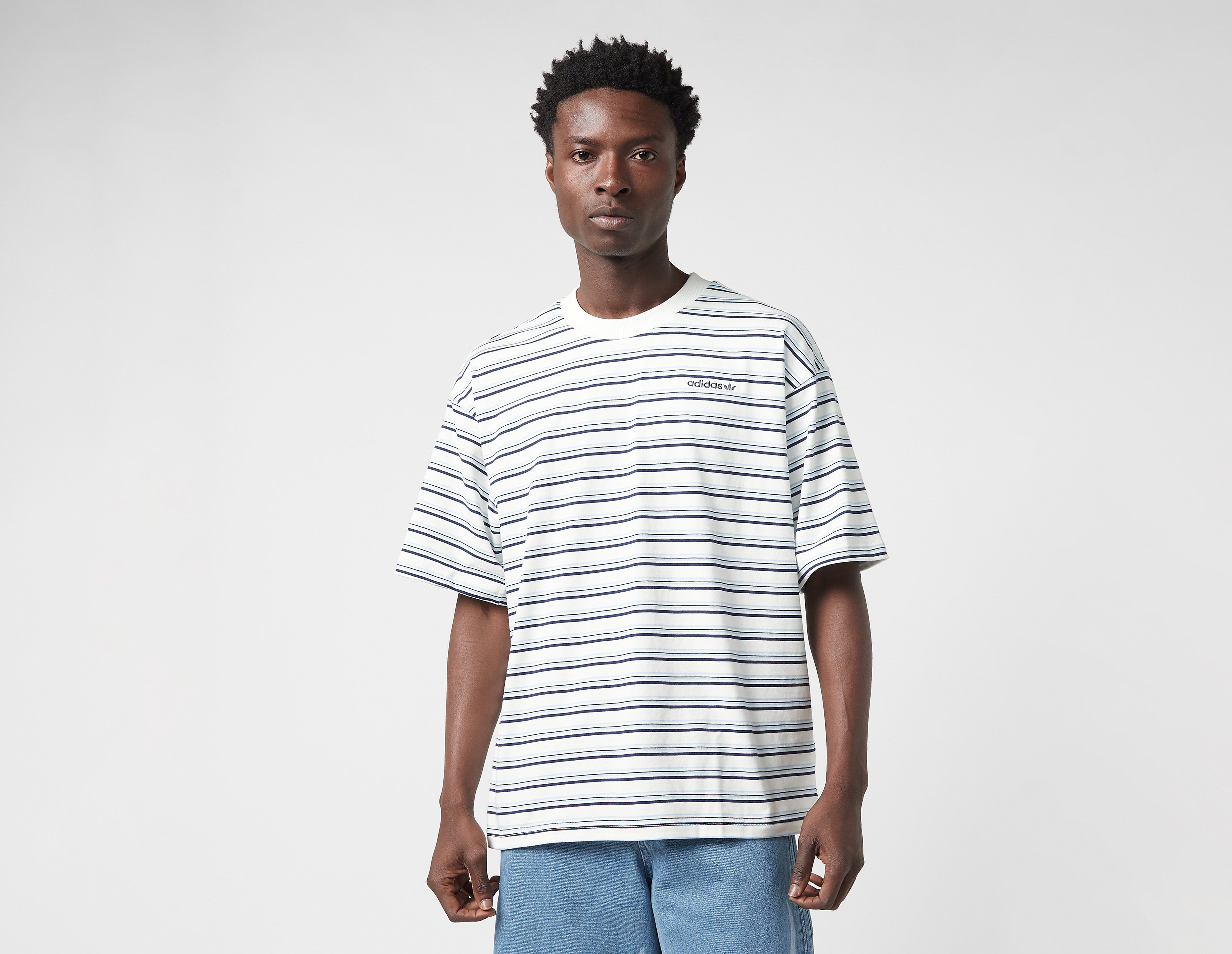 Adidas Originals 80's Striped T-Shirt, Ecru