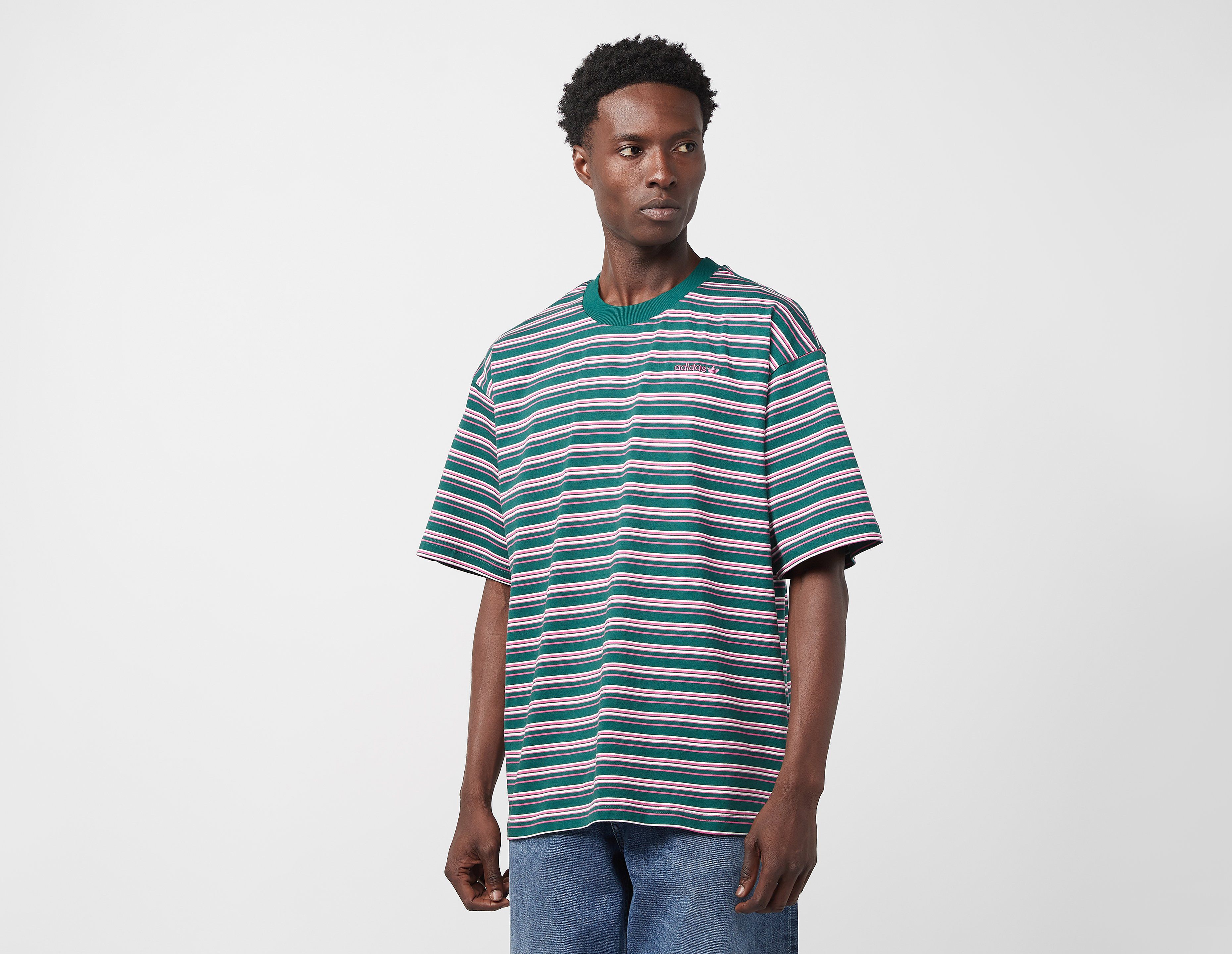 Adidas Originals 80's Striped T-Shirt, Green