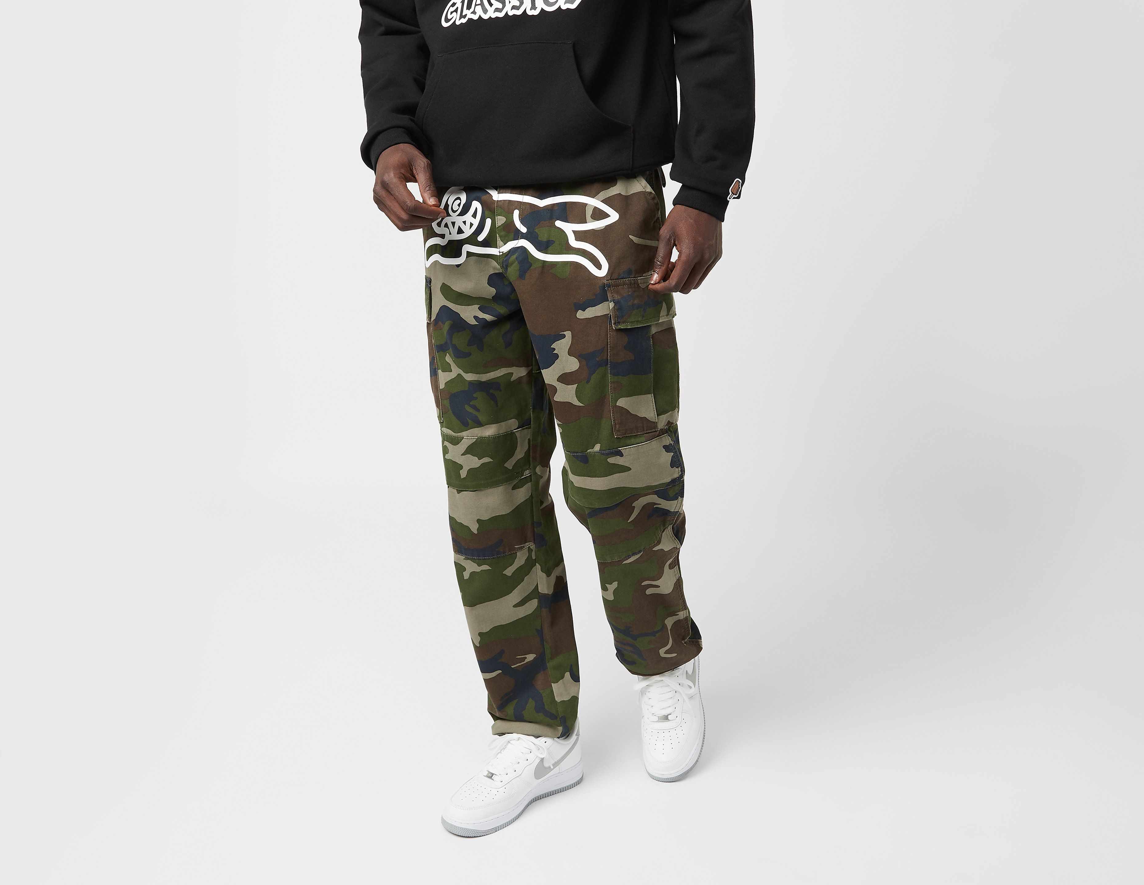 ICECREAM Running Dog Camo Cargo Pants, Green
