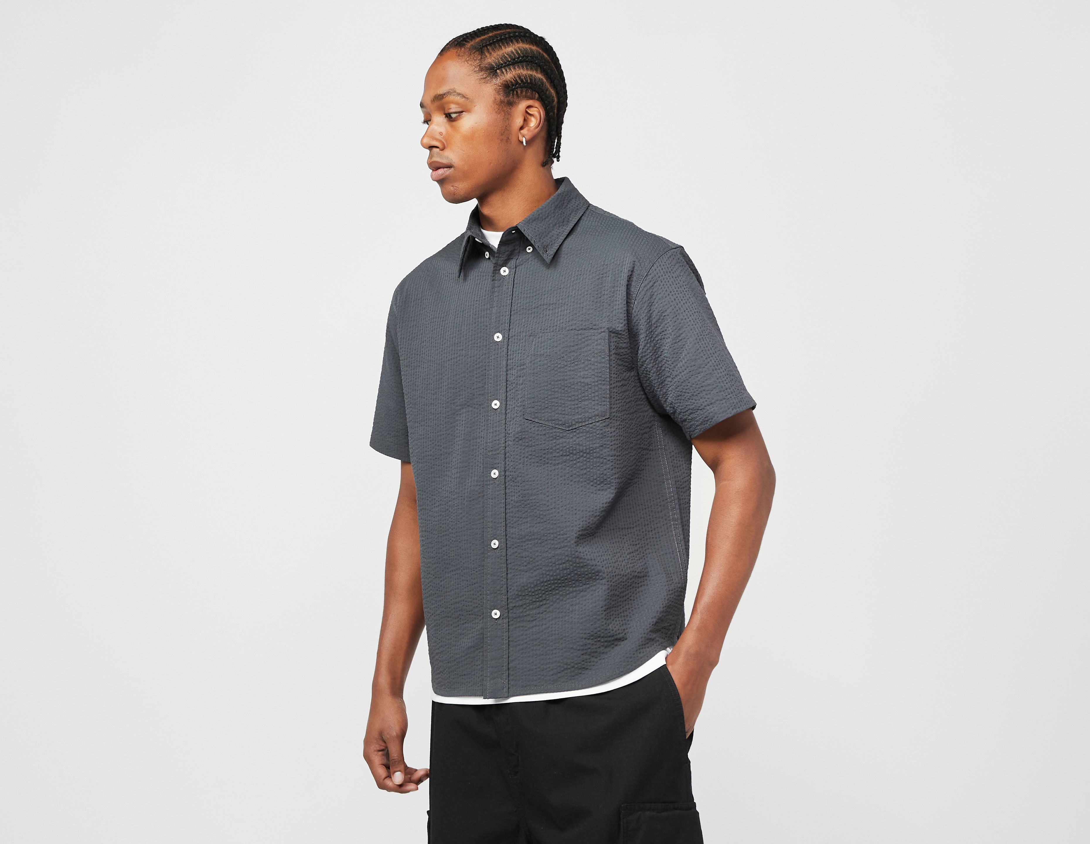 Nike Life Seersucker Short Sleeve Shirt, Grey