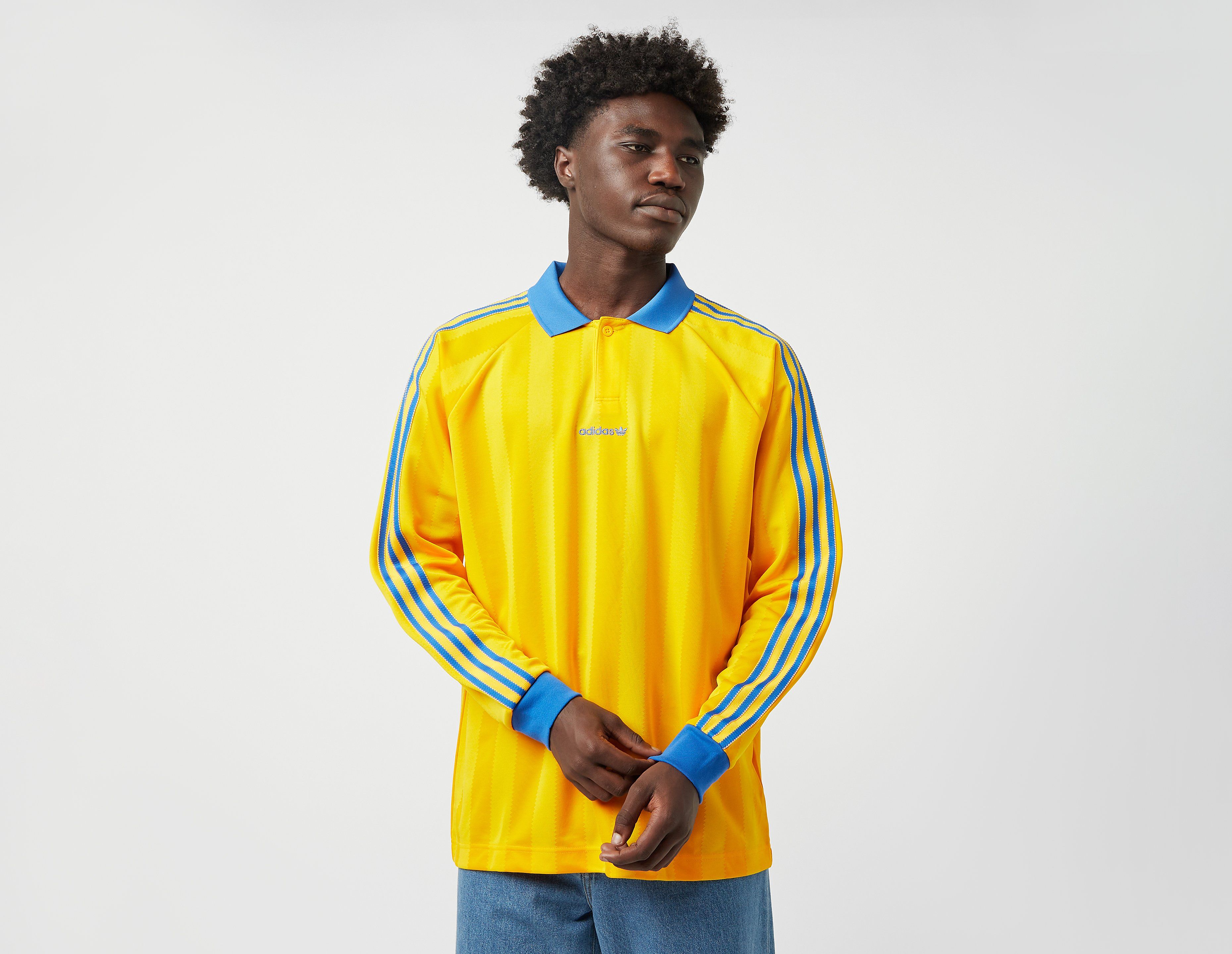 adidas Originals Long Sleeve Polo Jersey, Yellow