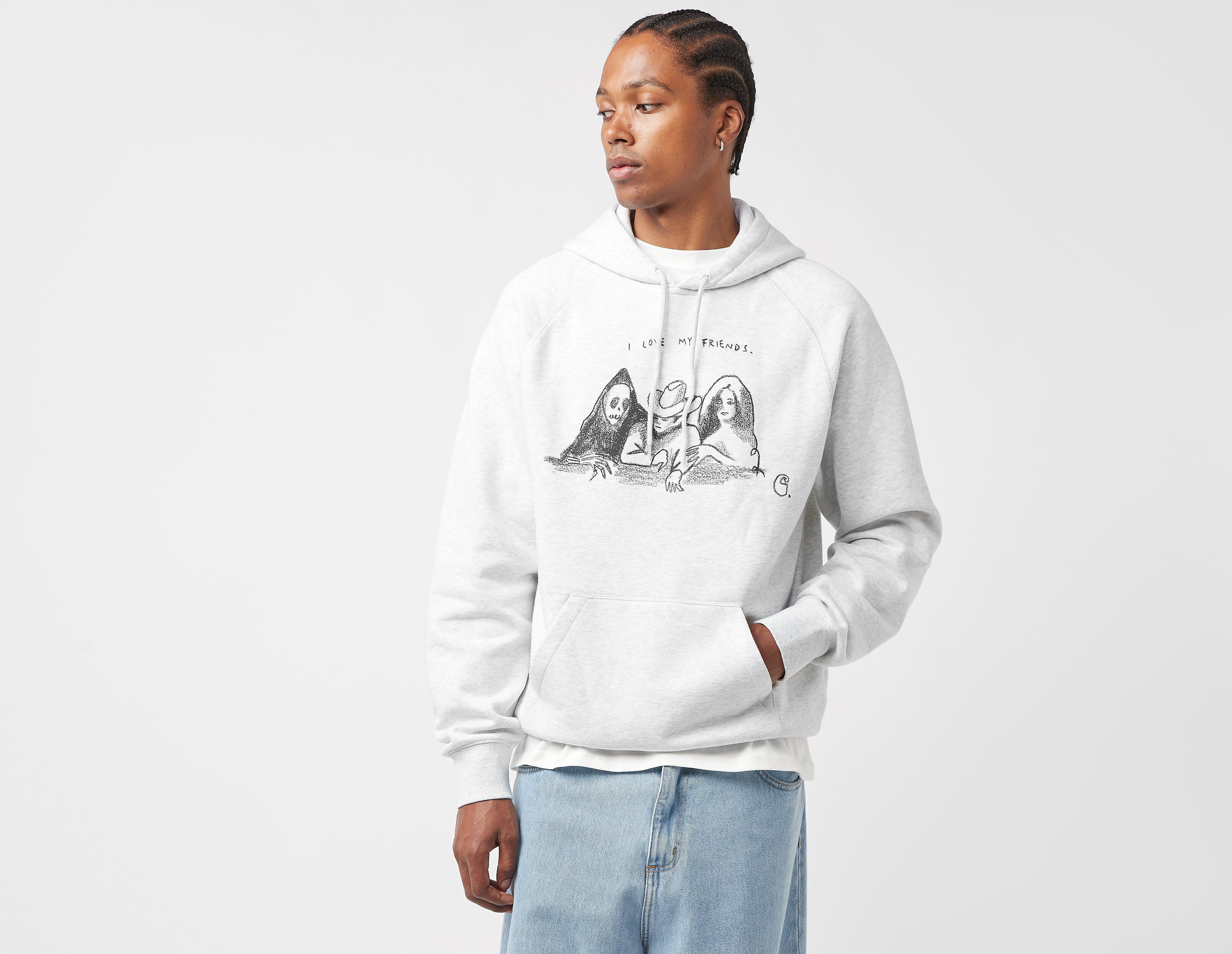 Carhartt WIP Pepe Friends Hoodie, Grey