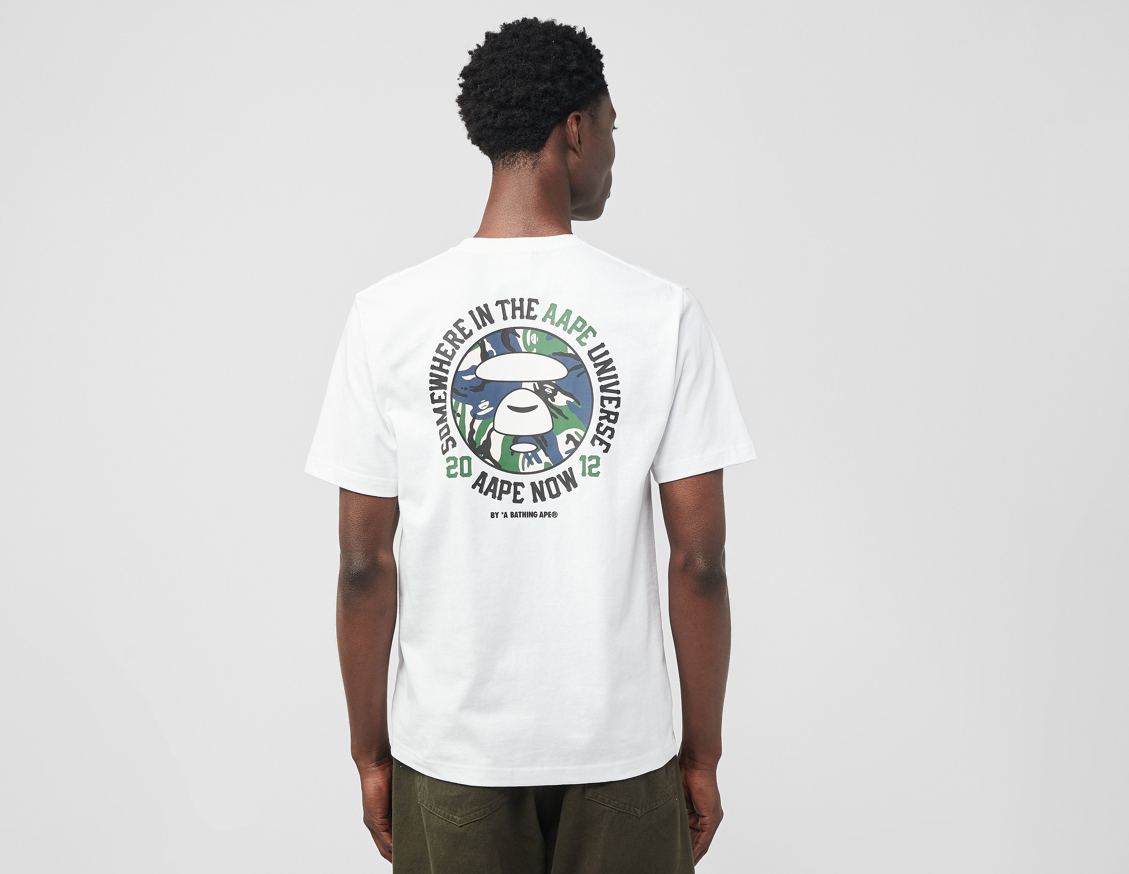 AAPE By A Bathing Ape Back Print Graphic T-Shirt, White