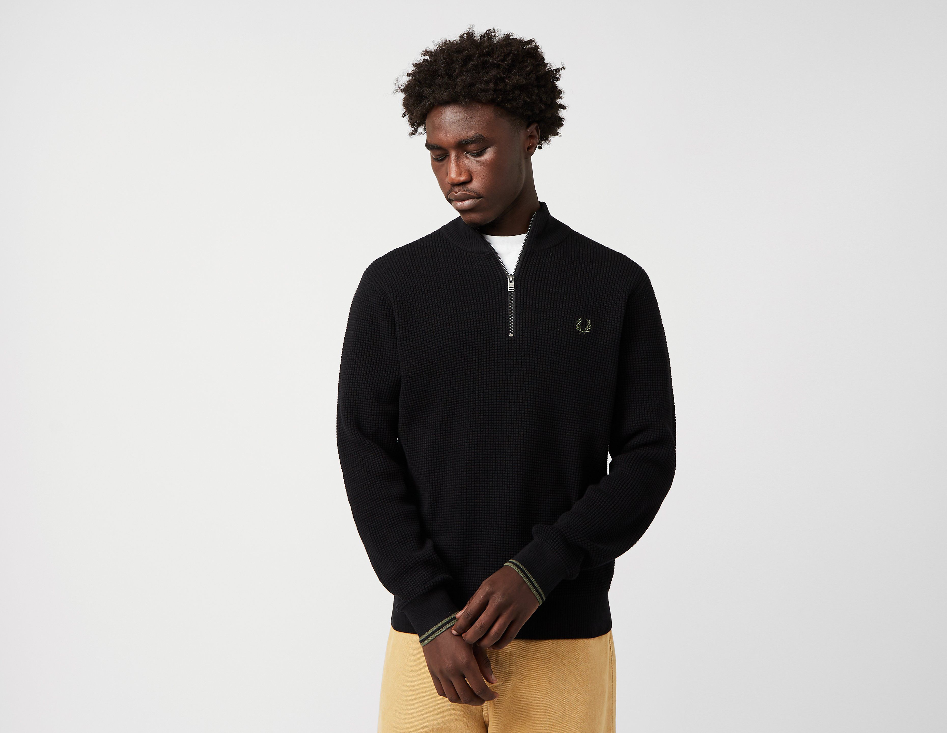 Fred Perry Waffle 1/4 Zip Sweatshirt