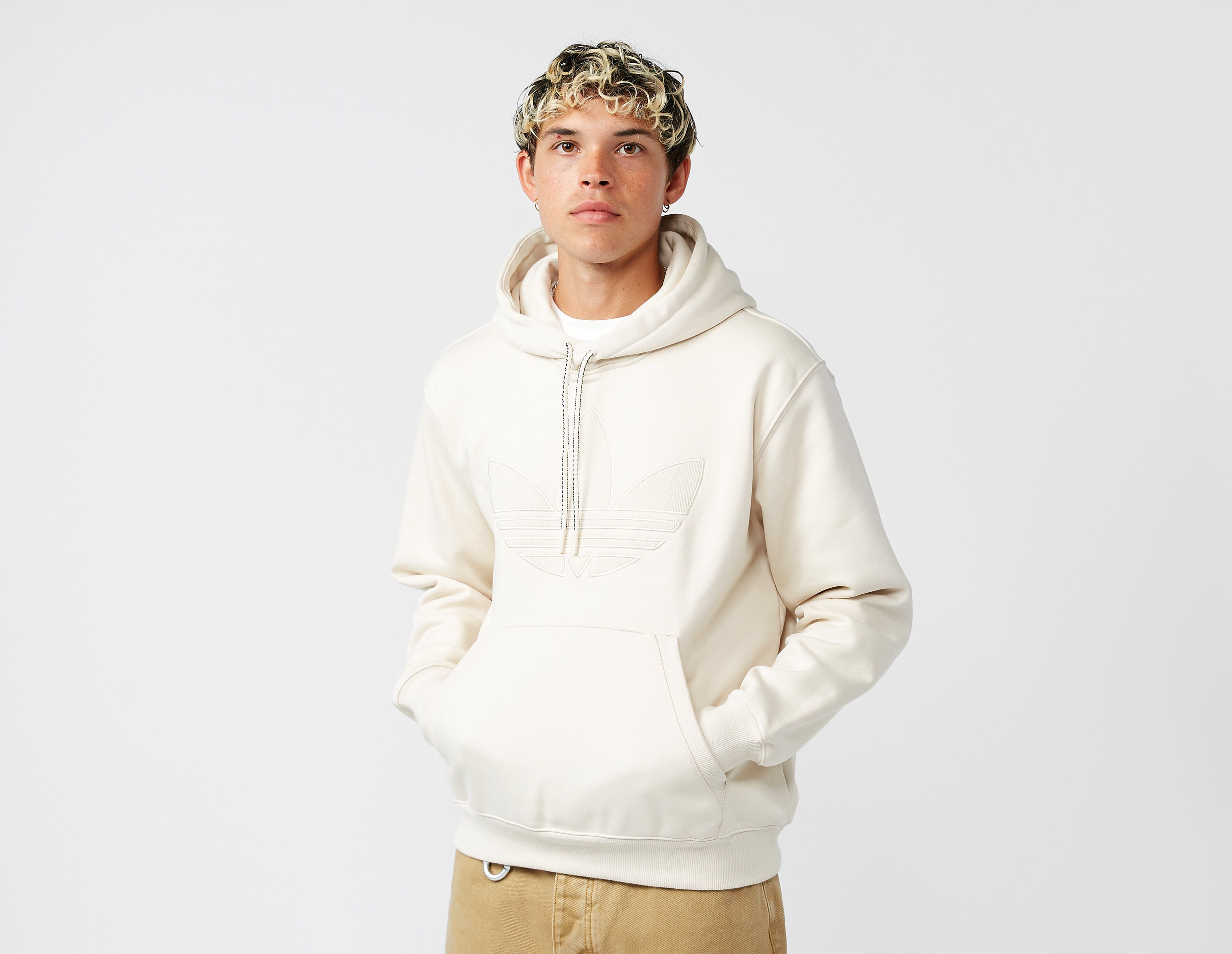 adidas Originals 70s Trefoil Hoodie, Cream