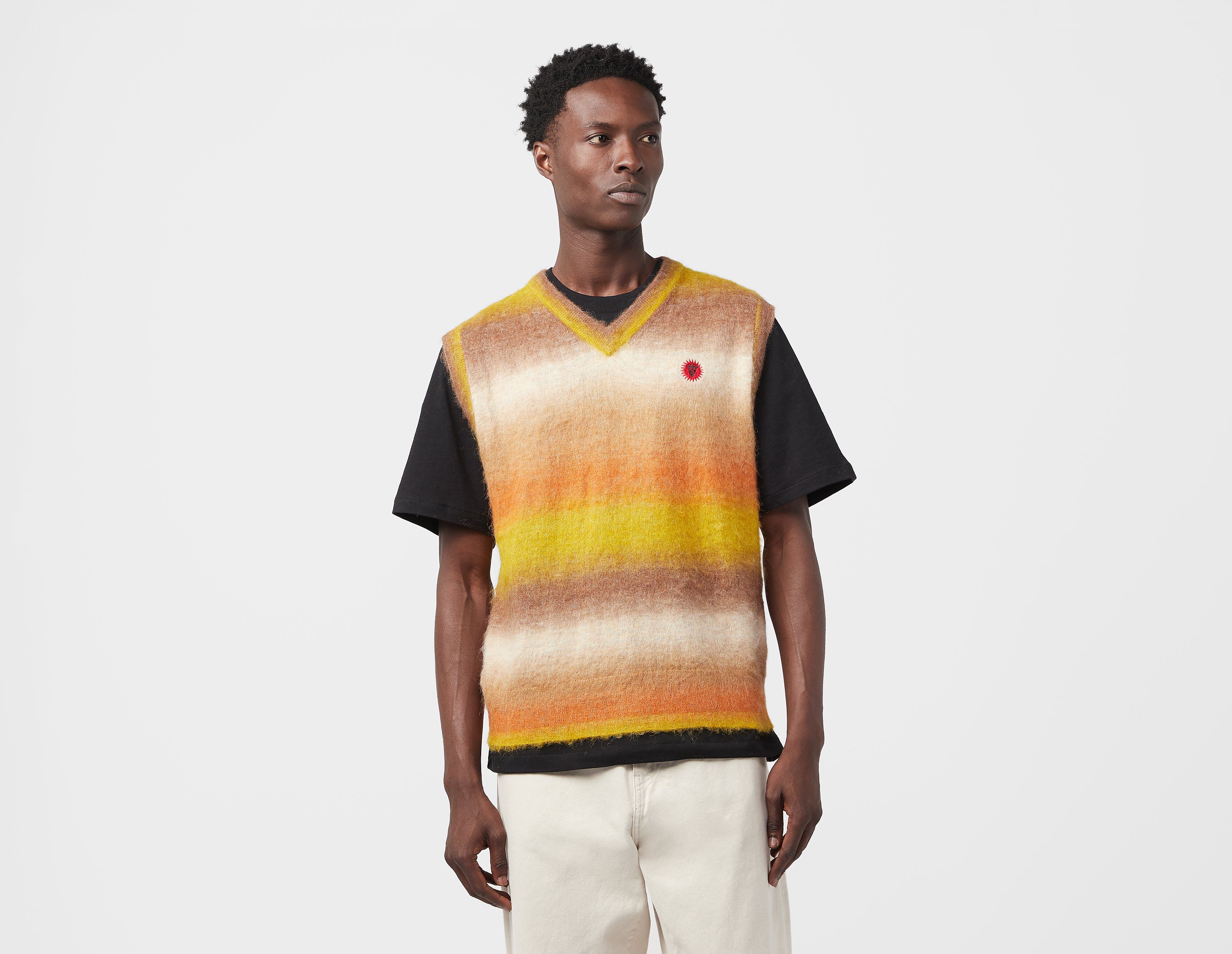 ICECREAM Striped Knit Vest, Brown