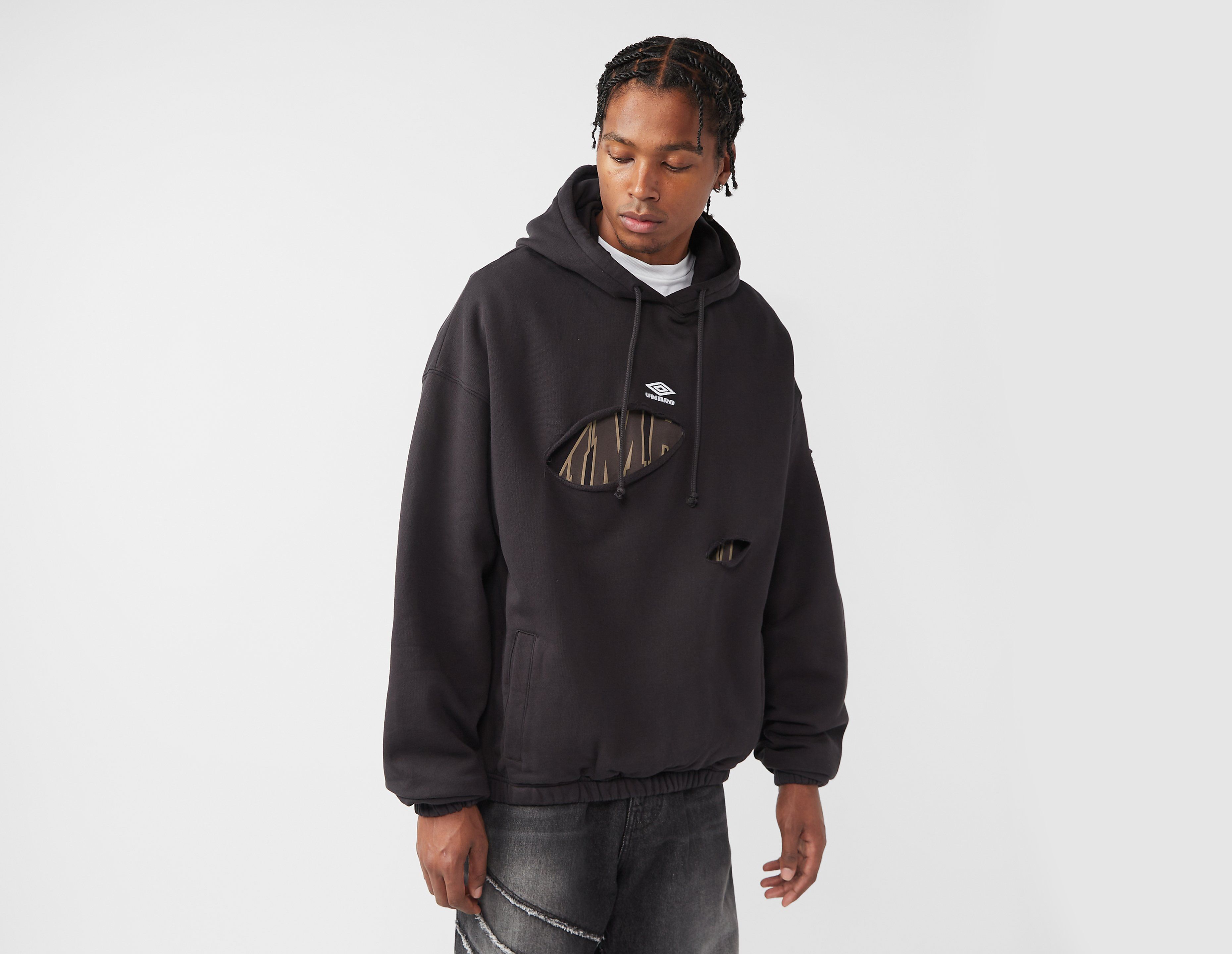 Umbro Destroyed Hoodie, Black