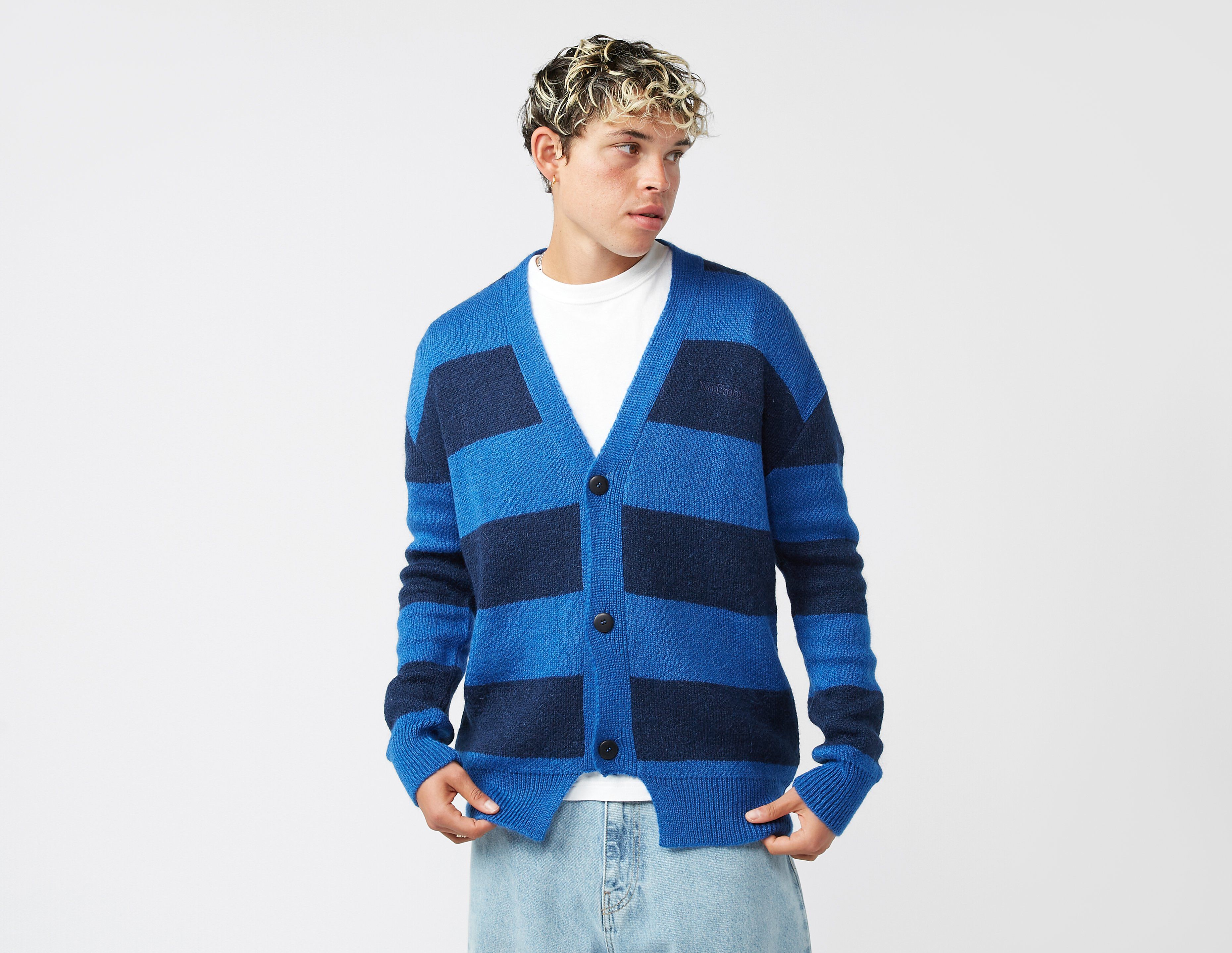 No Problemo Striped Mohair Cardigan