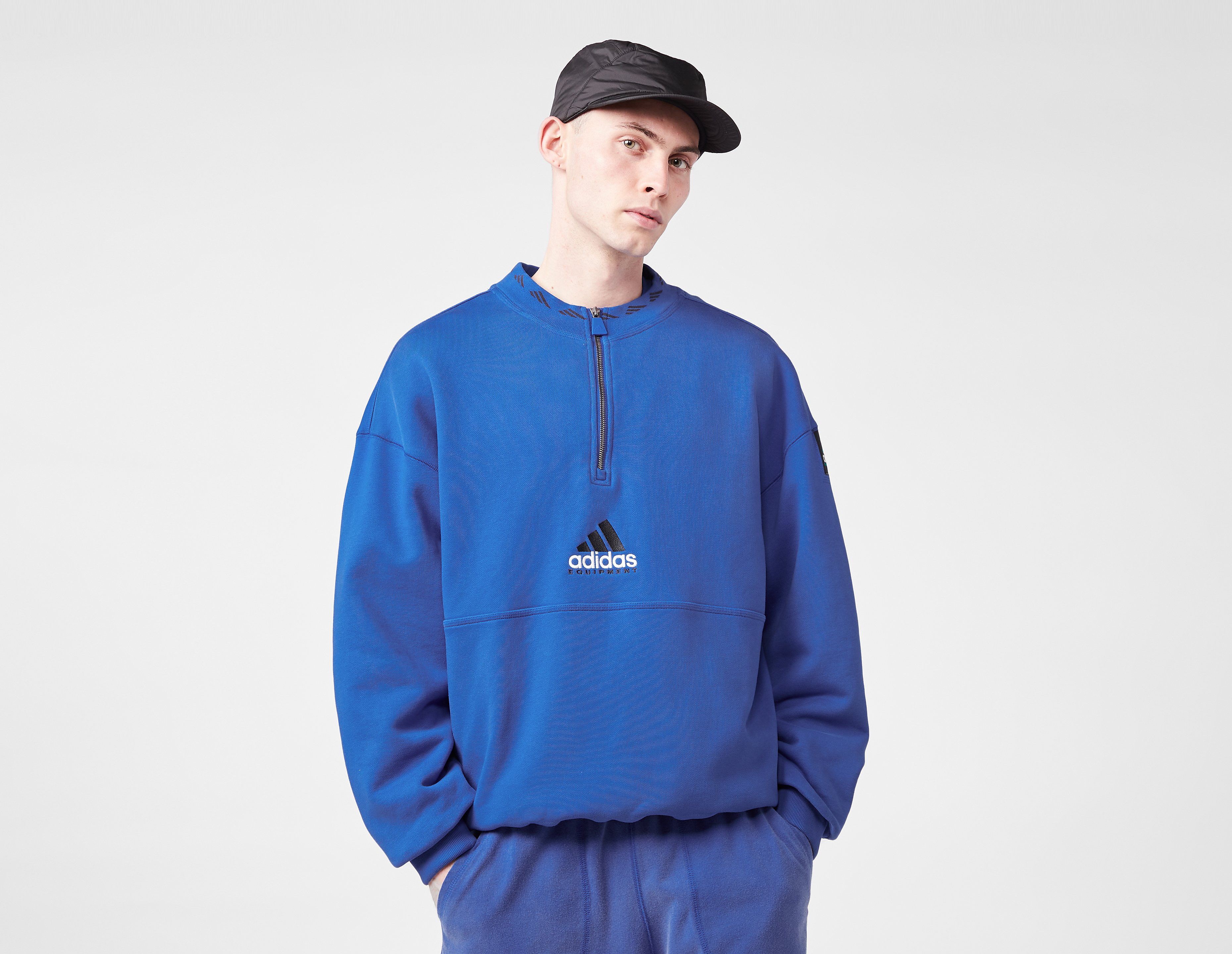adidas Originals EQT 1/2 Zip Fleece Sweatshirt, Blue
